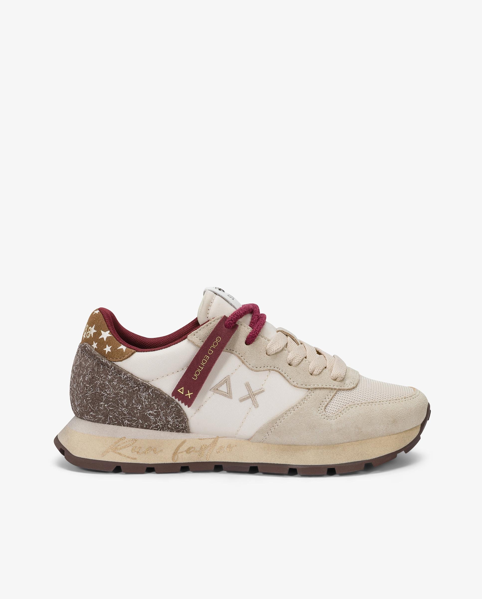 Zapatillas básicas de mujer de piel con cordones - sun68 - Beige Beige-1