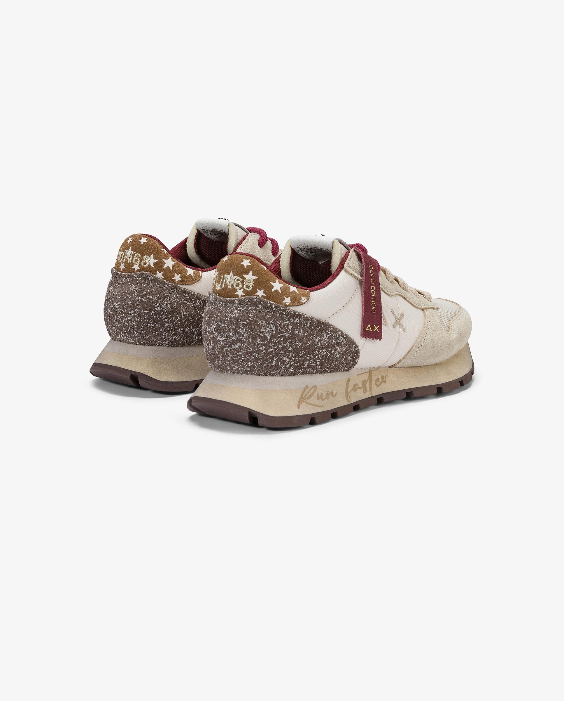 Zapatillas básicas de mujer de piel con cordones - sun68 - Beige Beige-2