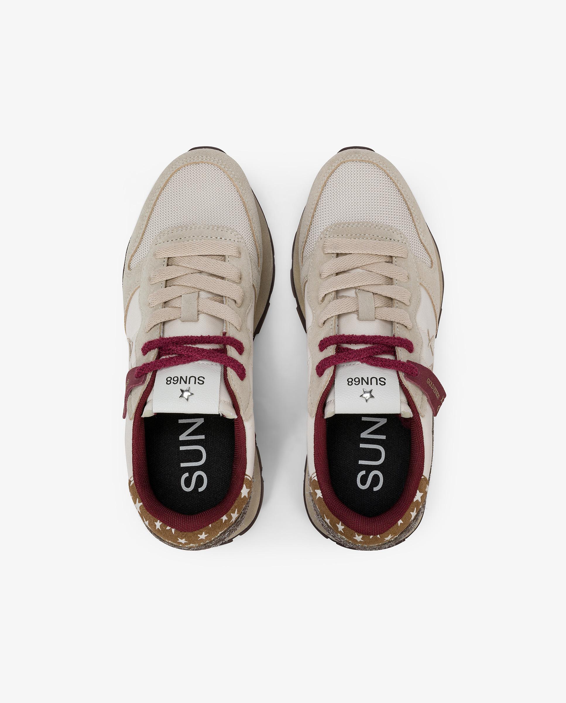 Zapatillas básicas de mujer de piel con cordones - sun68 - Beige Beige-4