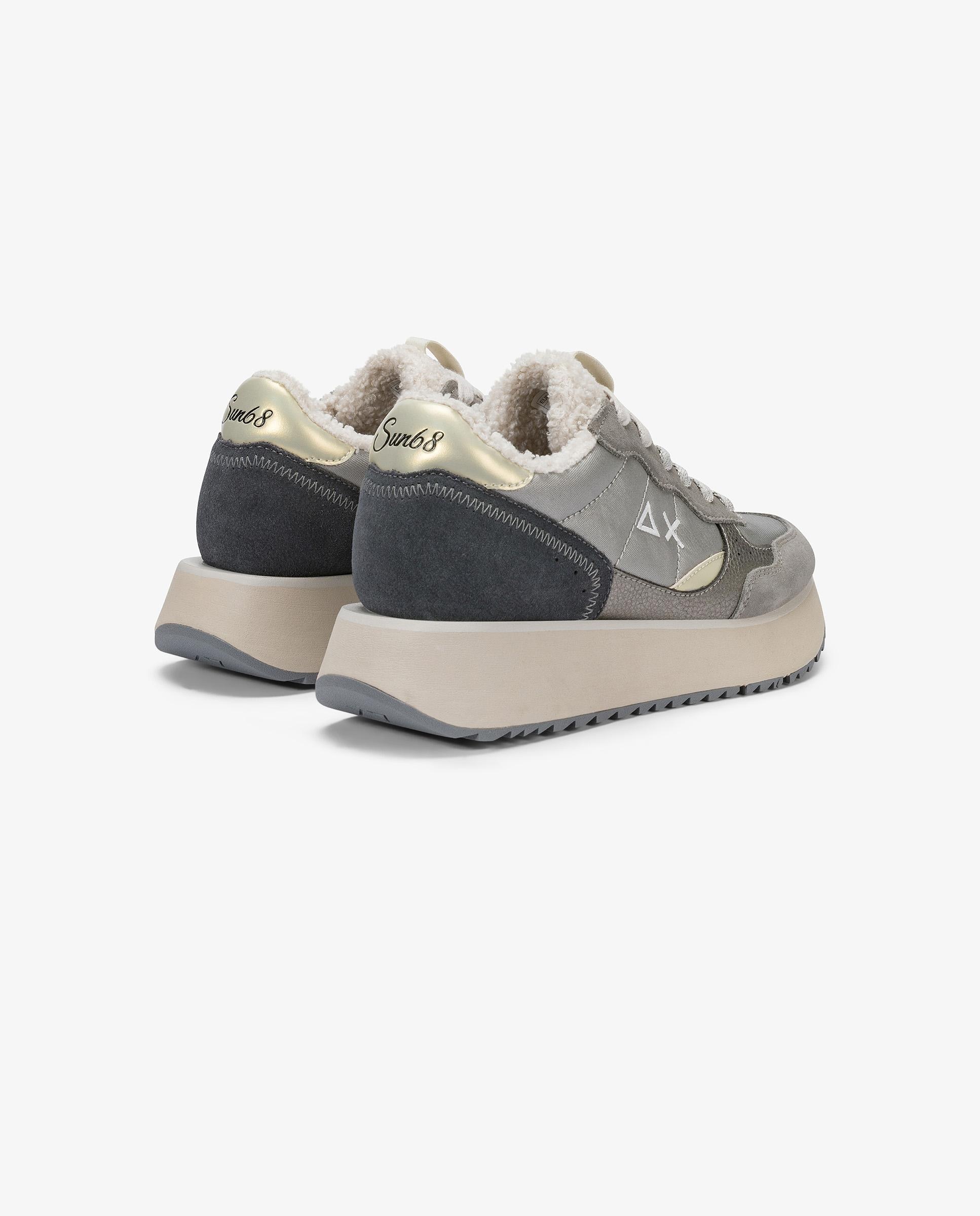 Zapatillas básicas de mujer con cordones - sun68 - Gris Gris-2
