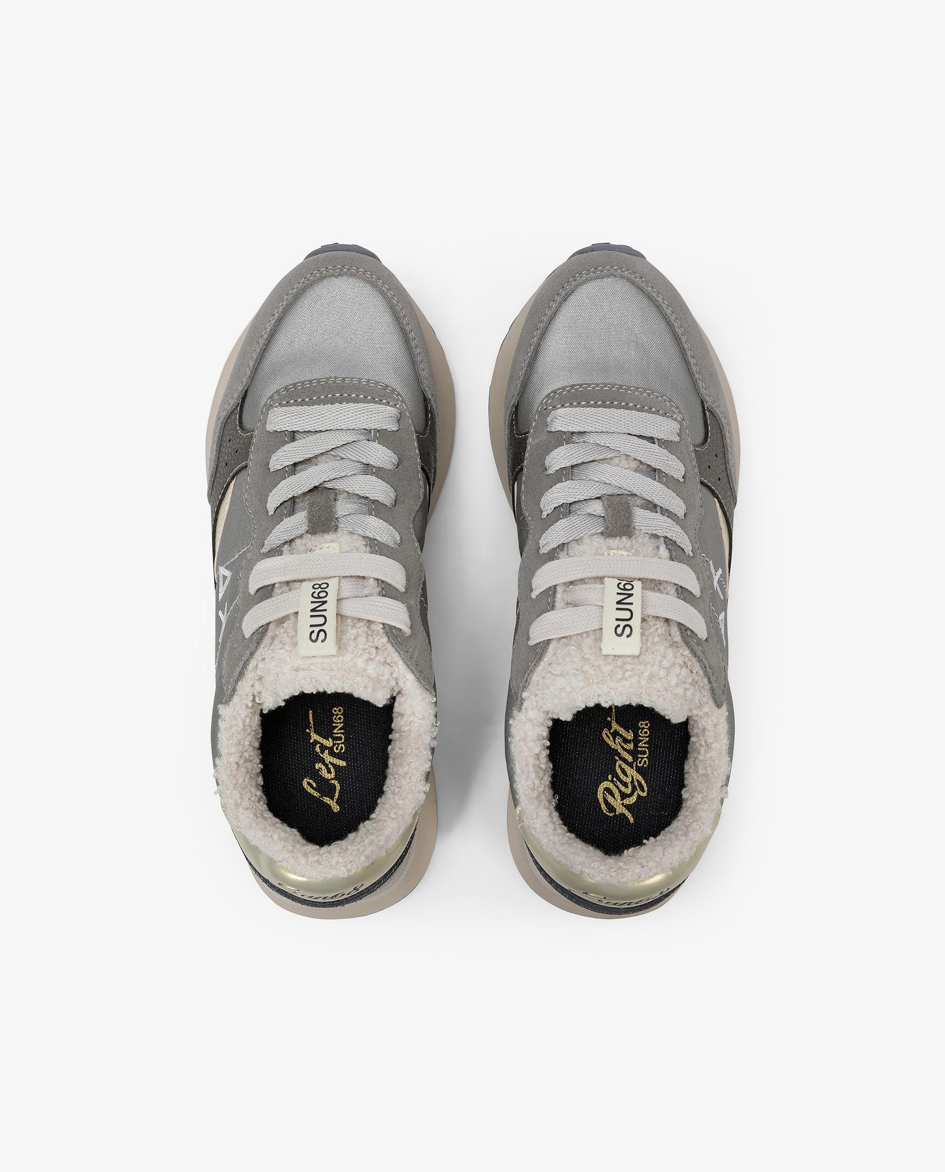Zapatillas básicas de mujer con cordones - sun68 - Gris Gris-4