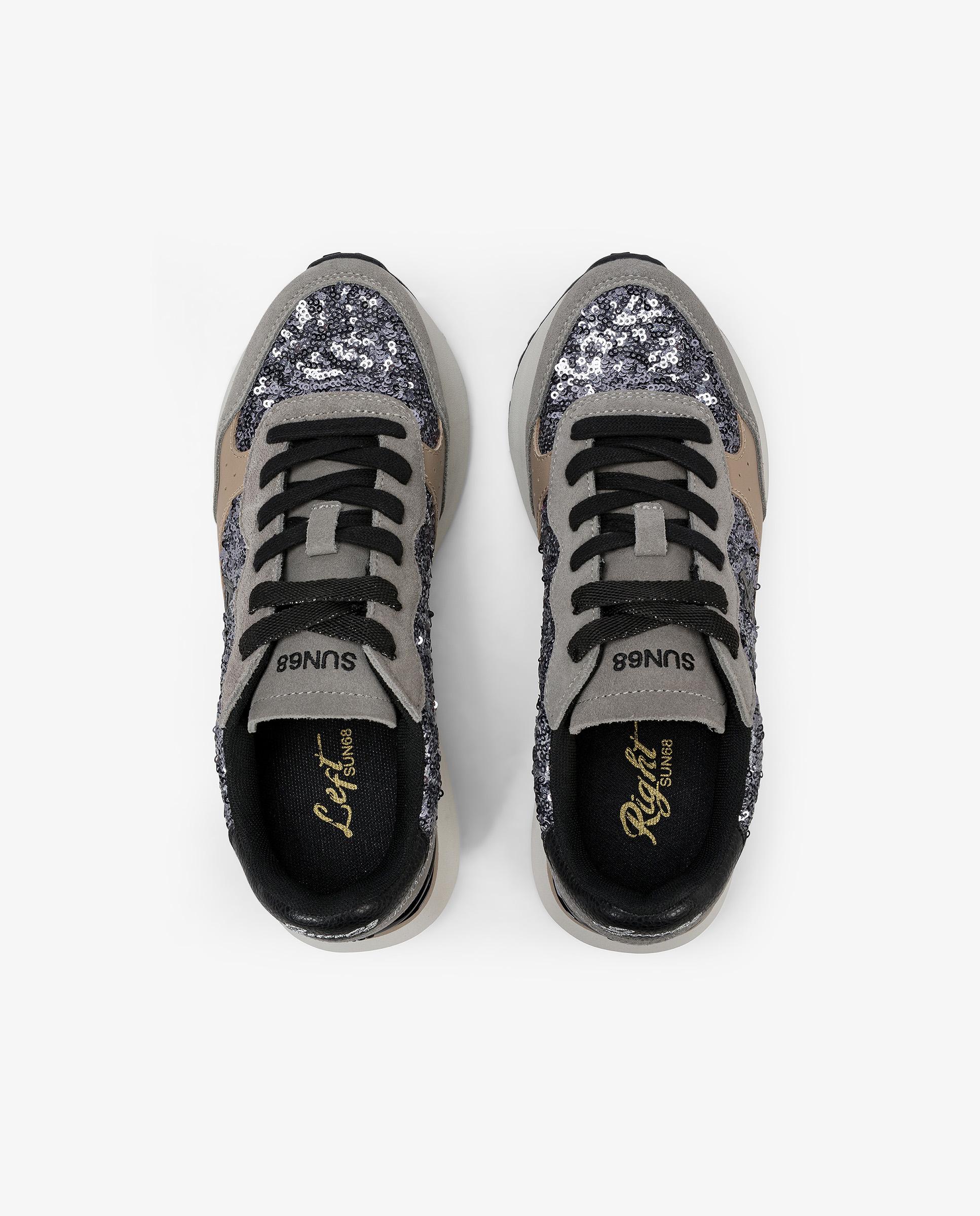 Zapatillas básicas de mujer de piel con cordones - sun68 - Beige Beige-4