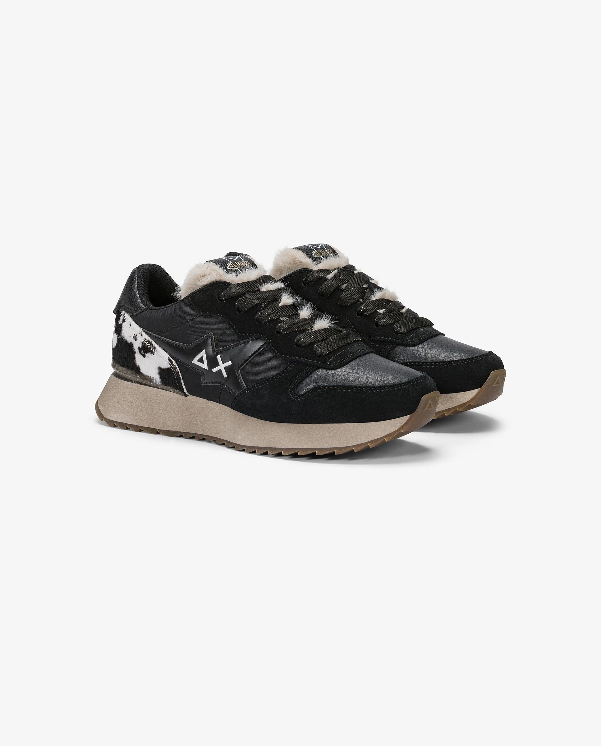 Zapatillas básicas de mujer con cordones - sun68 - Negro Negro-3