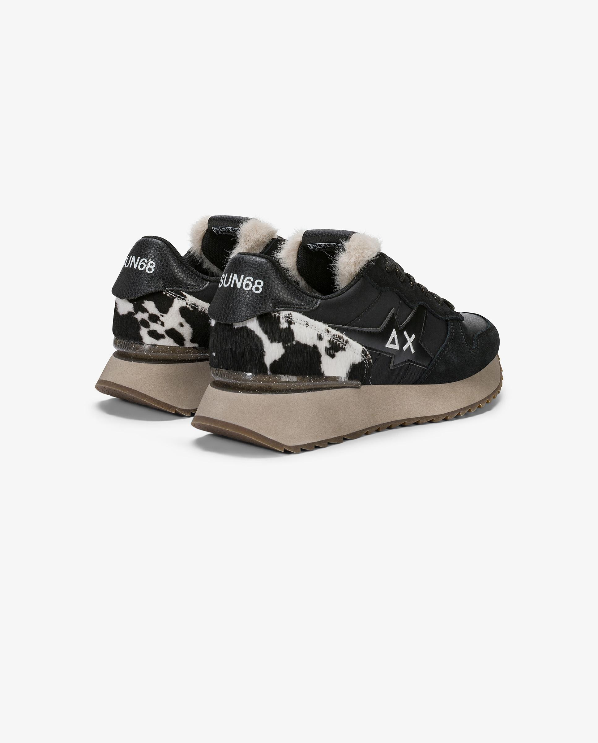 Zapatillas básicas de mujer con cordones - sun68 - Negro Negro-2