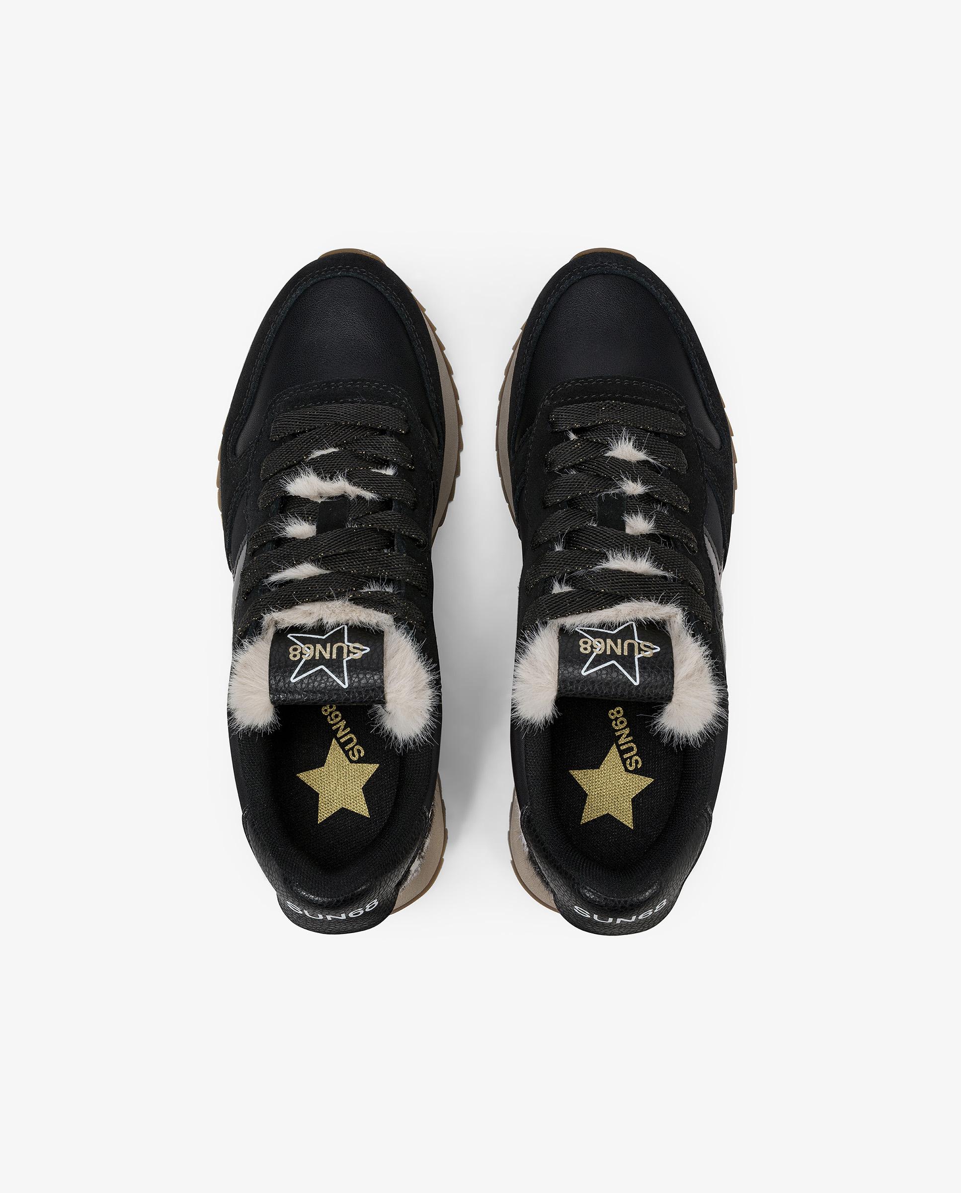 Zapatillas básicas de mujer con cordones - sun68 - Negro Negro-4