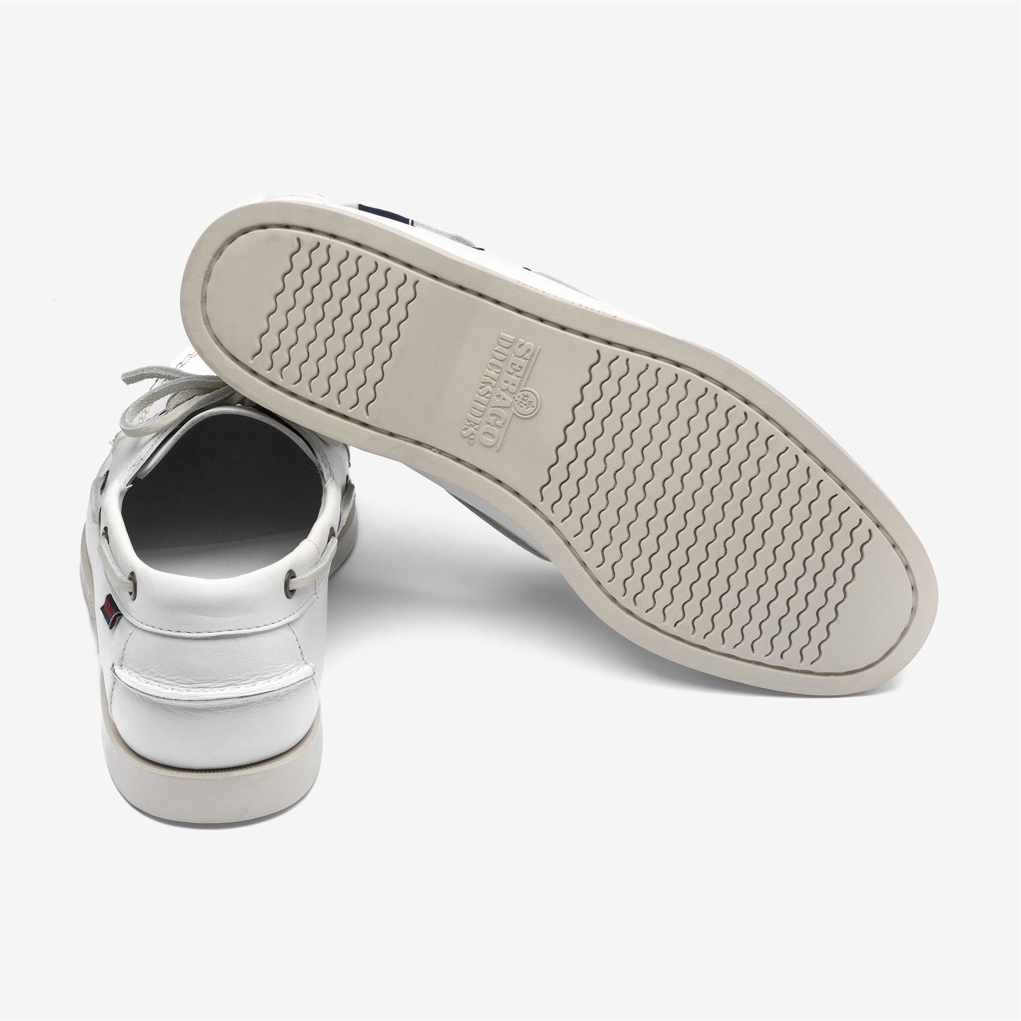 Náuticos de hombre de piel con cordones - Sebago - Blanco Blanco-2