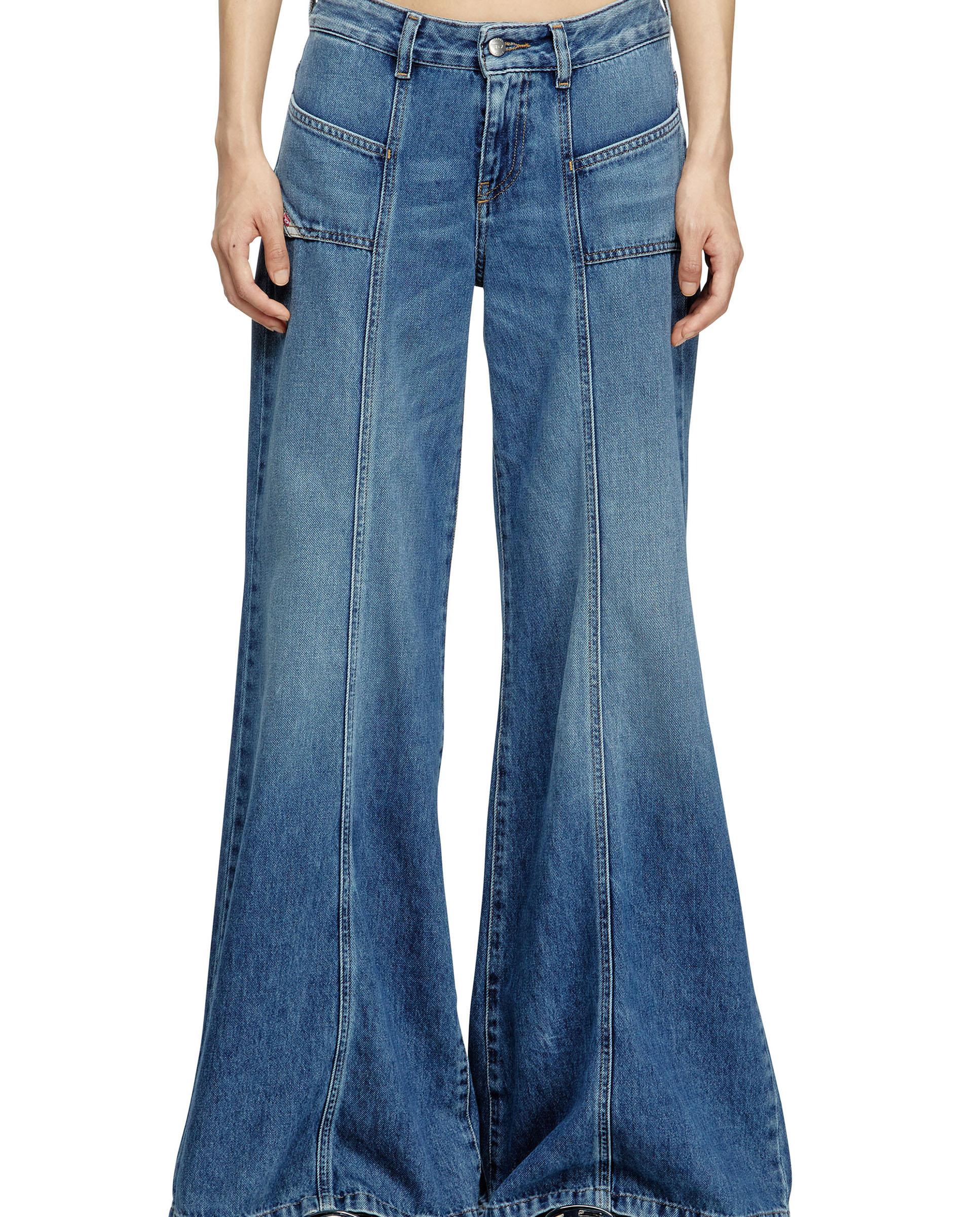 Imagen 0 de Vaquero ancho de mujer d-akii de cintura baja Azul denim