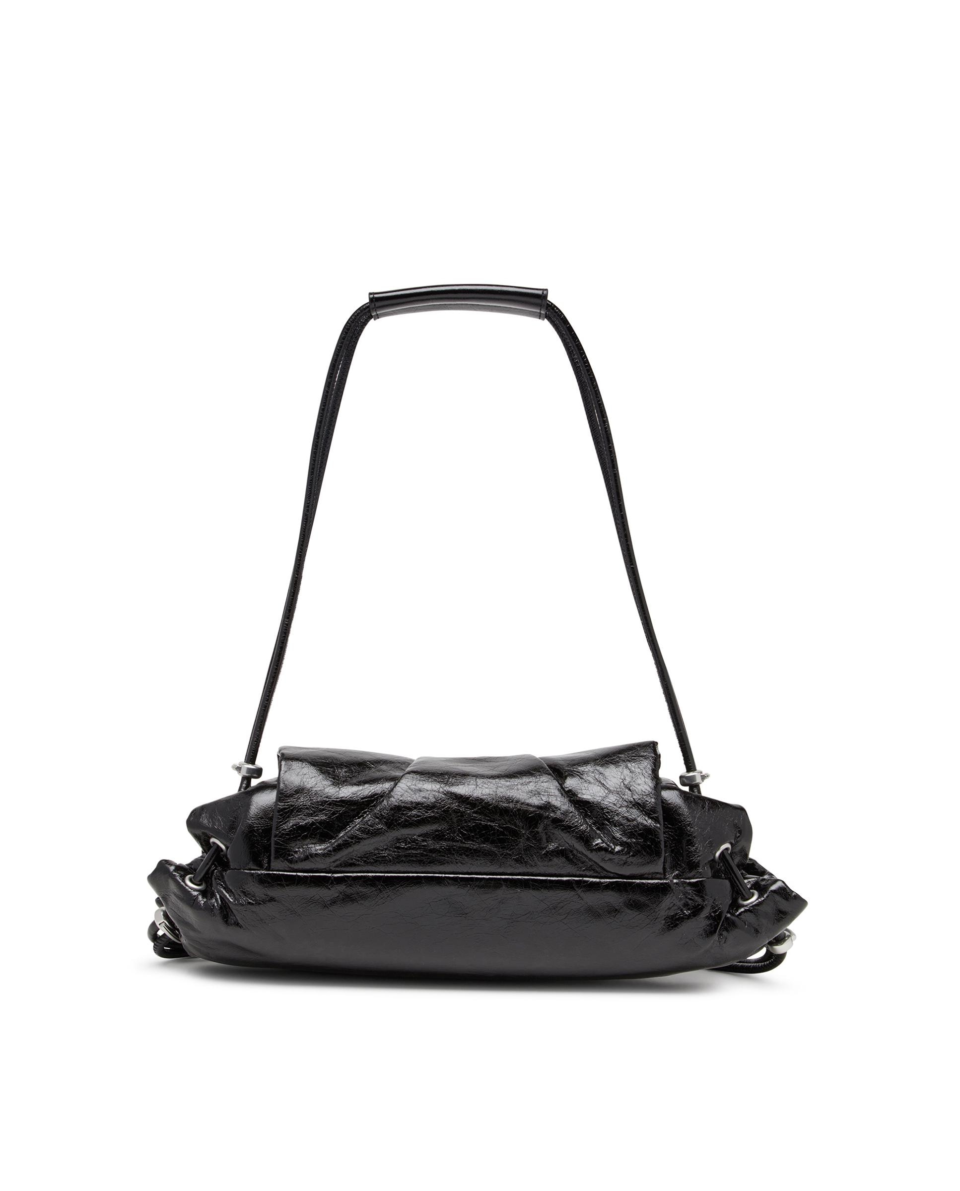 Bolso de hombro de mujer de cuero con acabado brillante - Diesel - Negro brillante Negro brillante-5