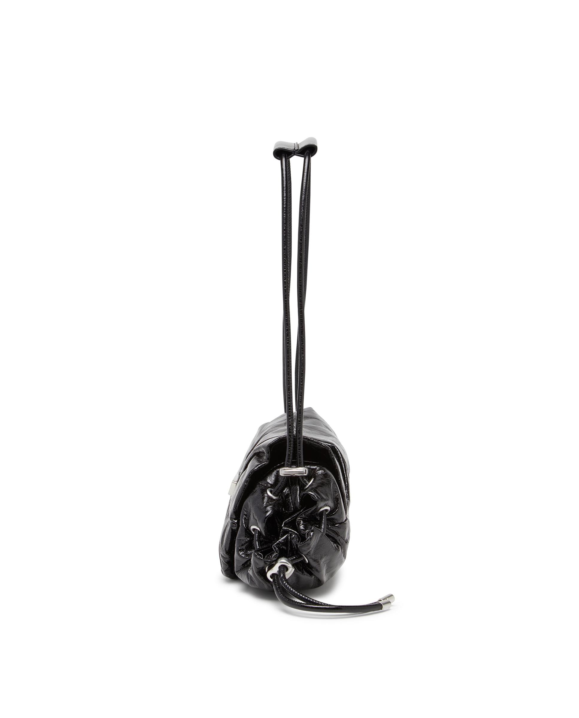Bolso de hombro de mujer de cuero con acabado brillante - Diesel - Negro brillante Negro brillante-2