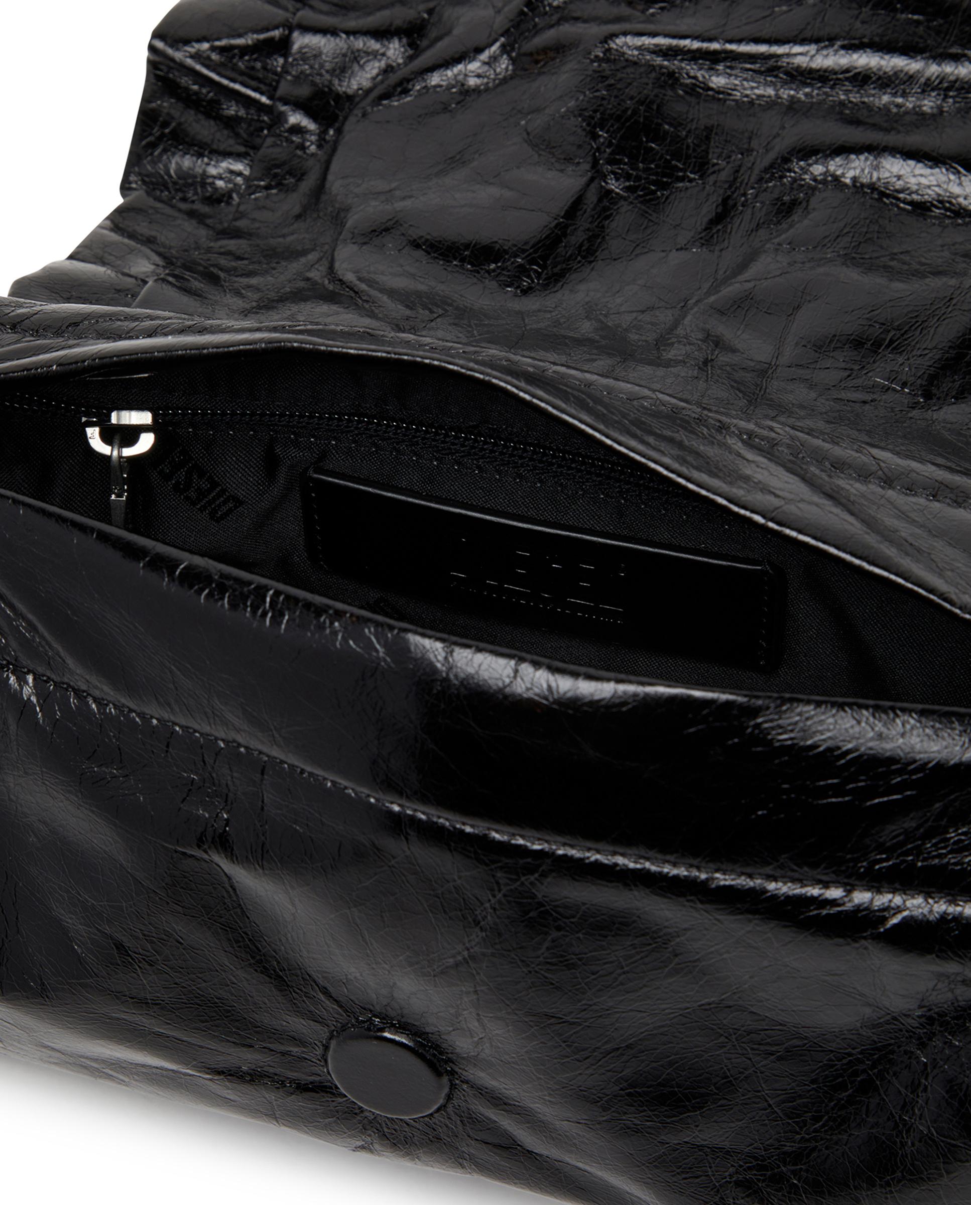 Bolso de hombro de mujer de cuero con acabado brillante - Diesel - Negro brillante Negro brillante-3