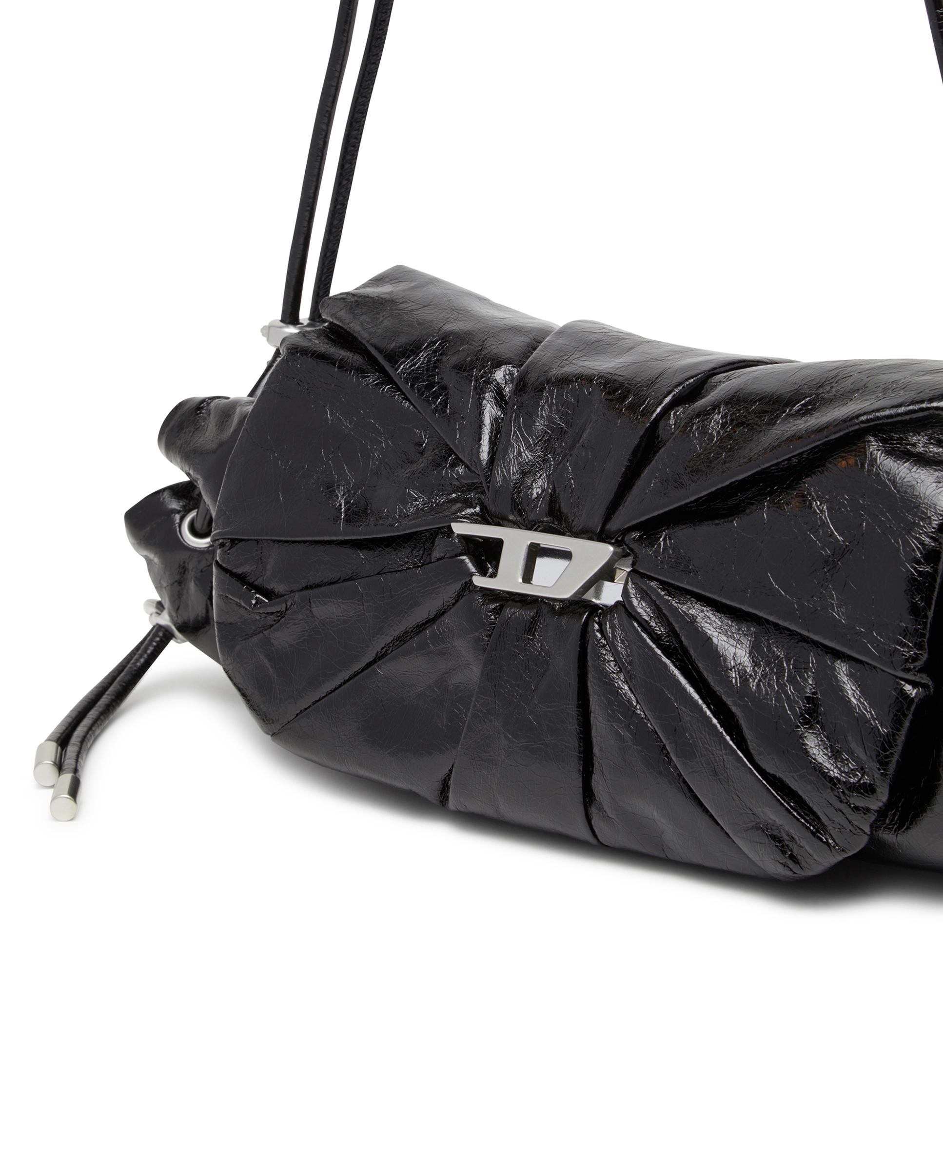 Bolso de hombro de mujer de cuero con acabado brillante - Diesel - Negro brillante Negro brillante-6