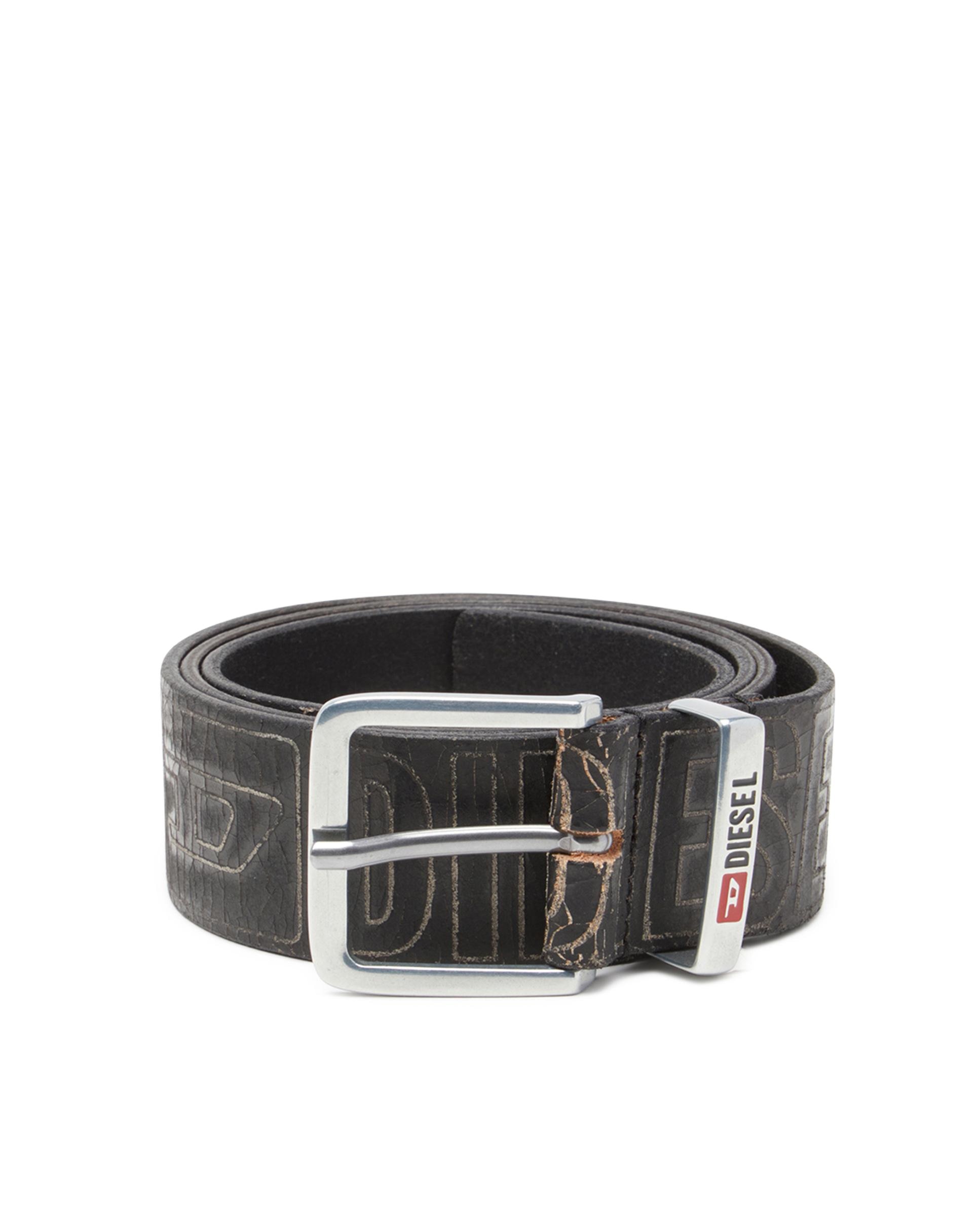 Imagen 0 de Cinturón de hombre de 4 cm de piel con logo Negro