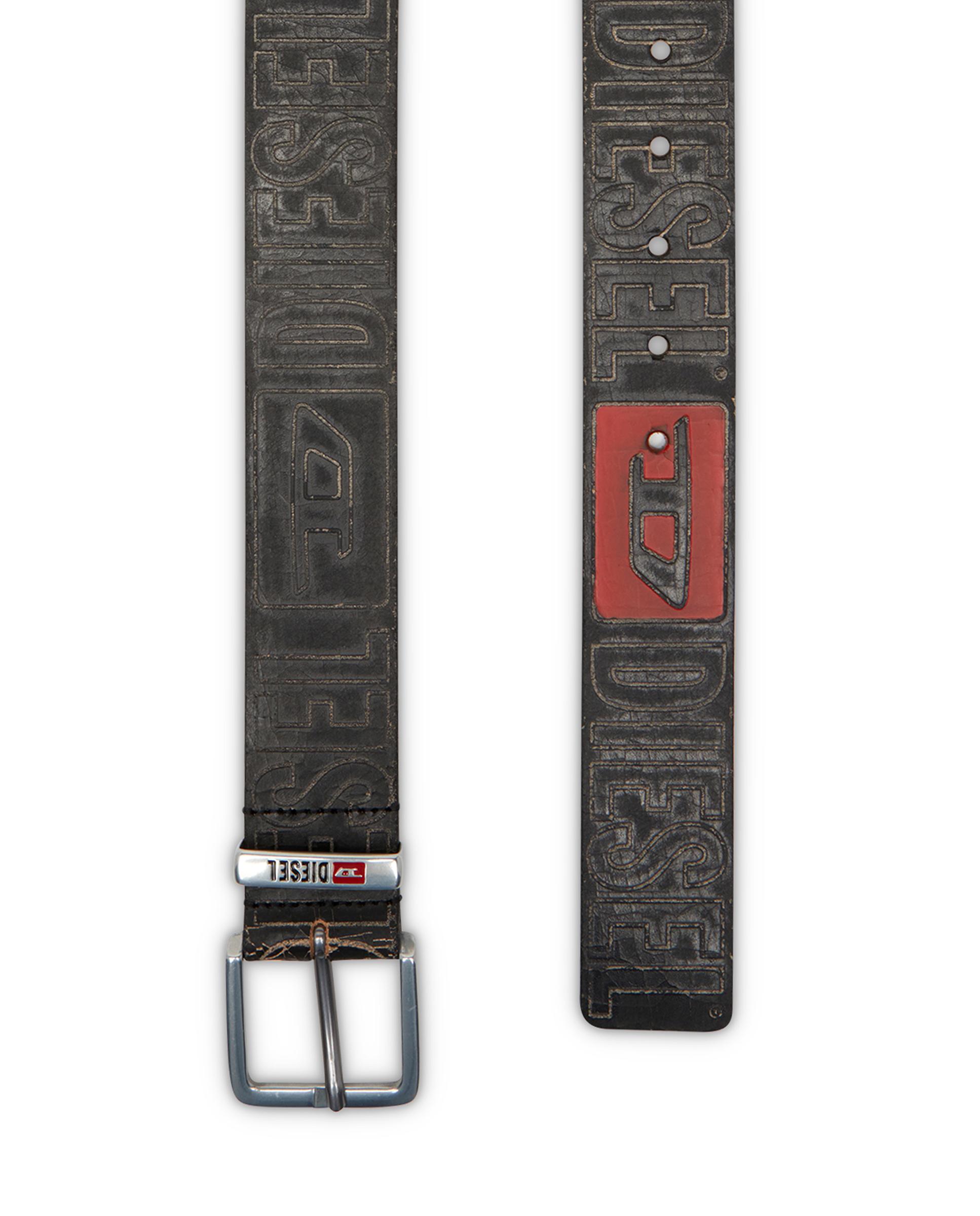 Imagen 3 de Cinturón de hombre de 4 cm de piel con logo - Diesel - Negro Negro