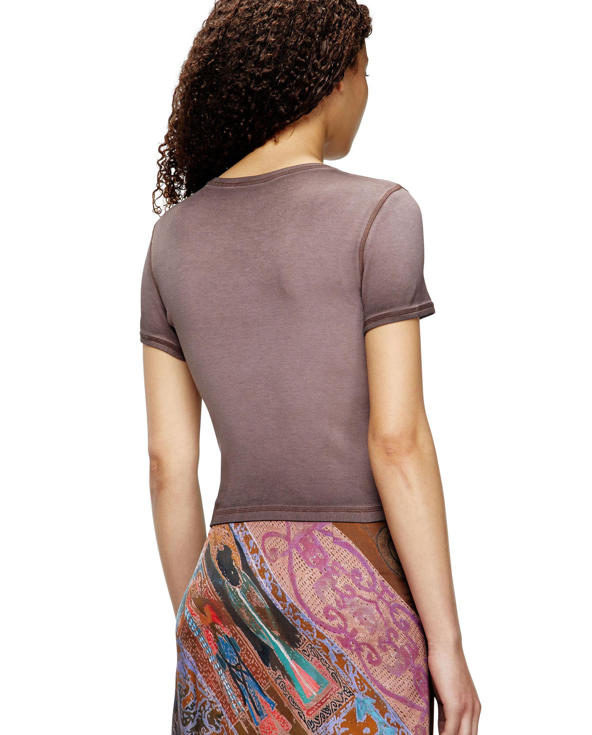 Camiseta de mujer DIESEL de manga corta con logo - Morado Morado-2