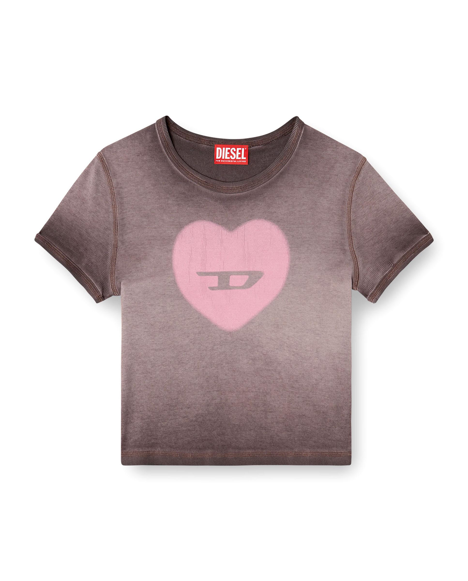 Camiseta de mujer DIESEL de manga corta con logo - Morado Morado-4