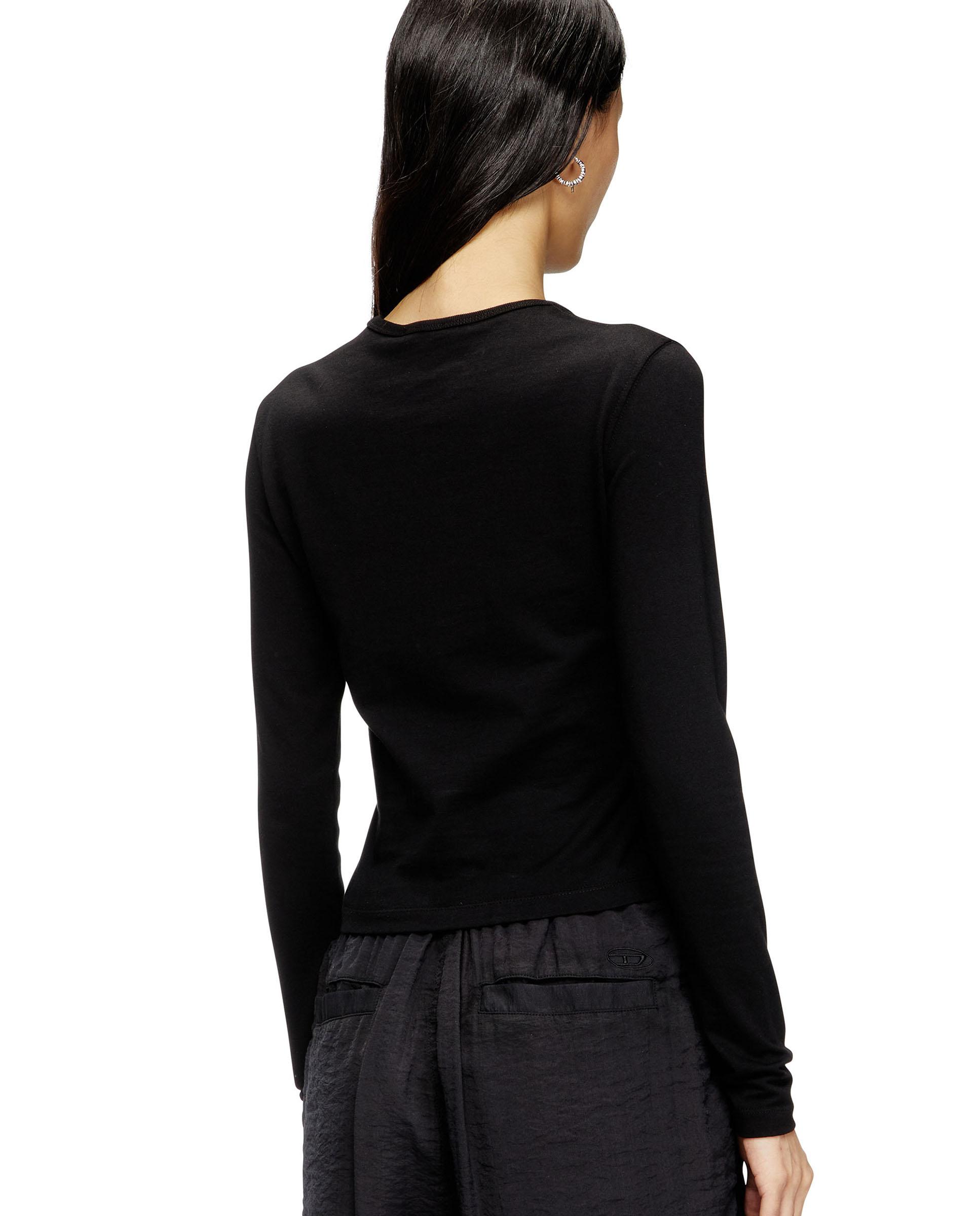 Camiseta de mujer 100% algodón de manga larga - Diesel - Negro Negro-2