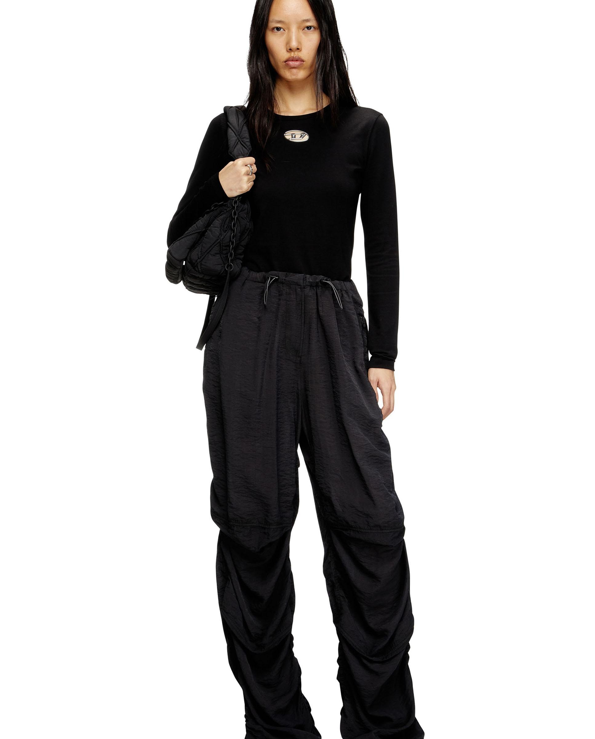 Camiseta de mujer 100% algodón de manga larga - Diesel - Negro Negro-3