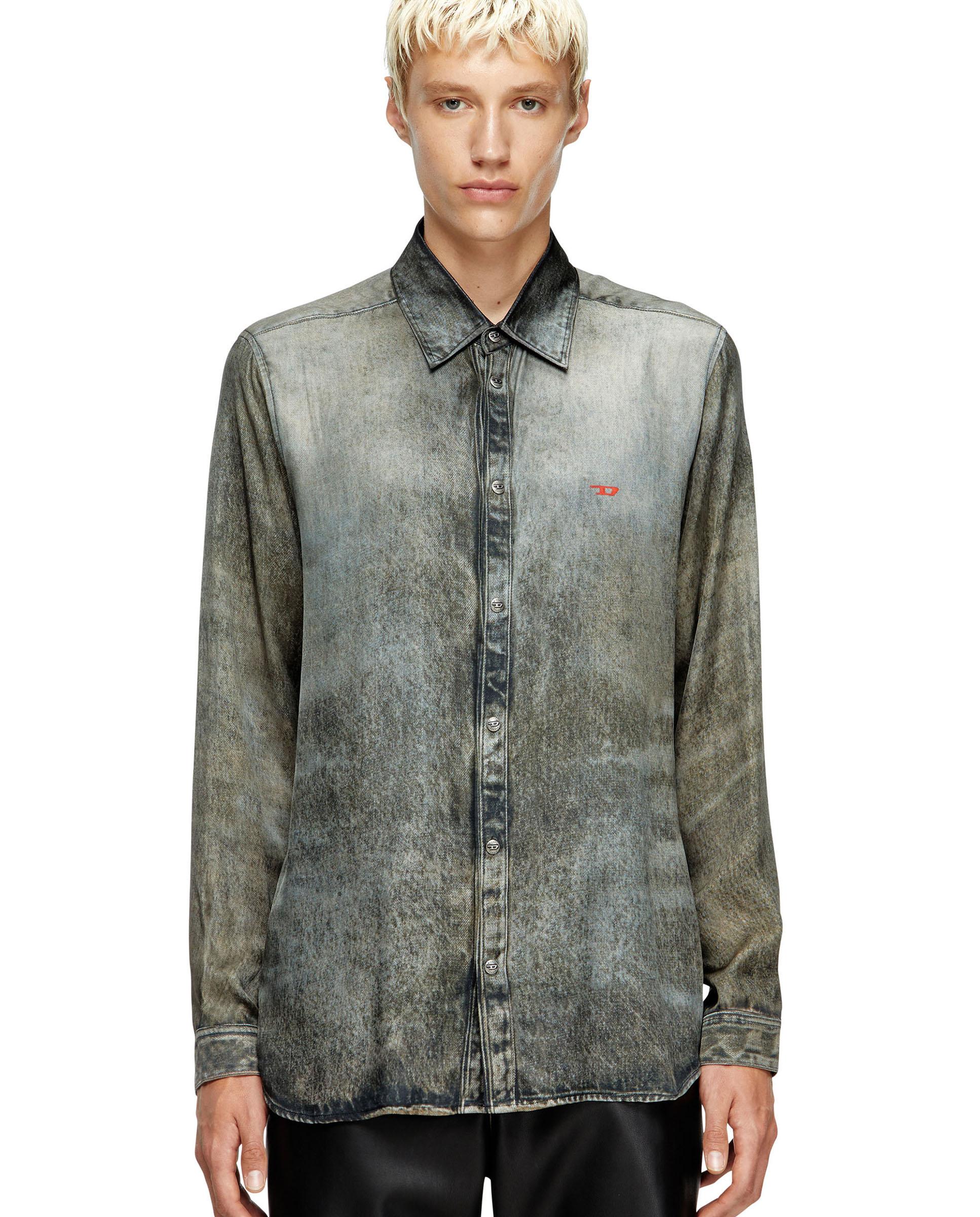 Imagen 0 de Camisa de hombre con estampado efecto mármol Negro / Gris