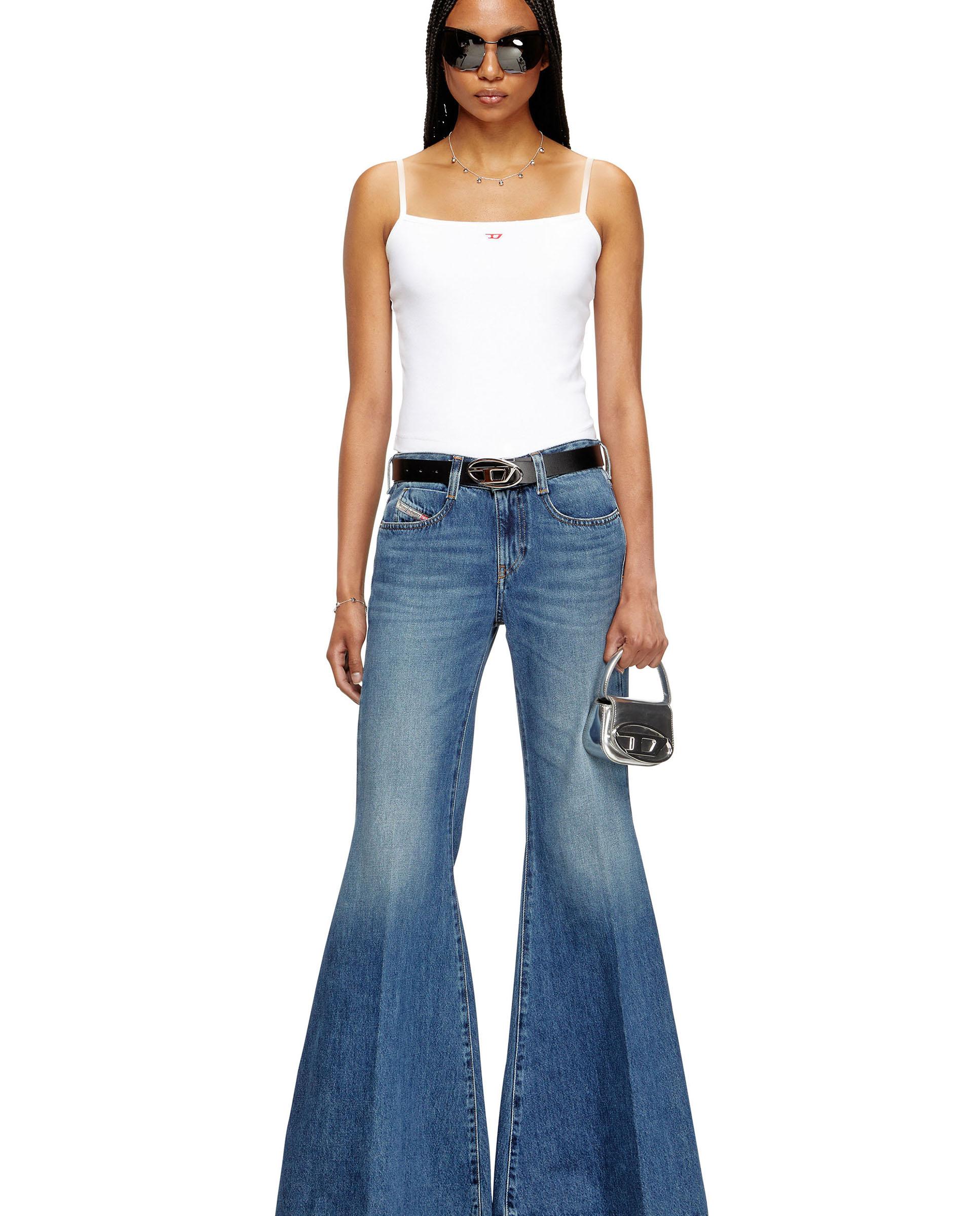 Vaqueros campana de mujer DIESEL con cintura baja - Azul denim Azul denim-4