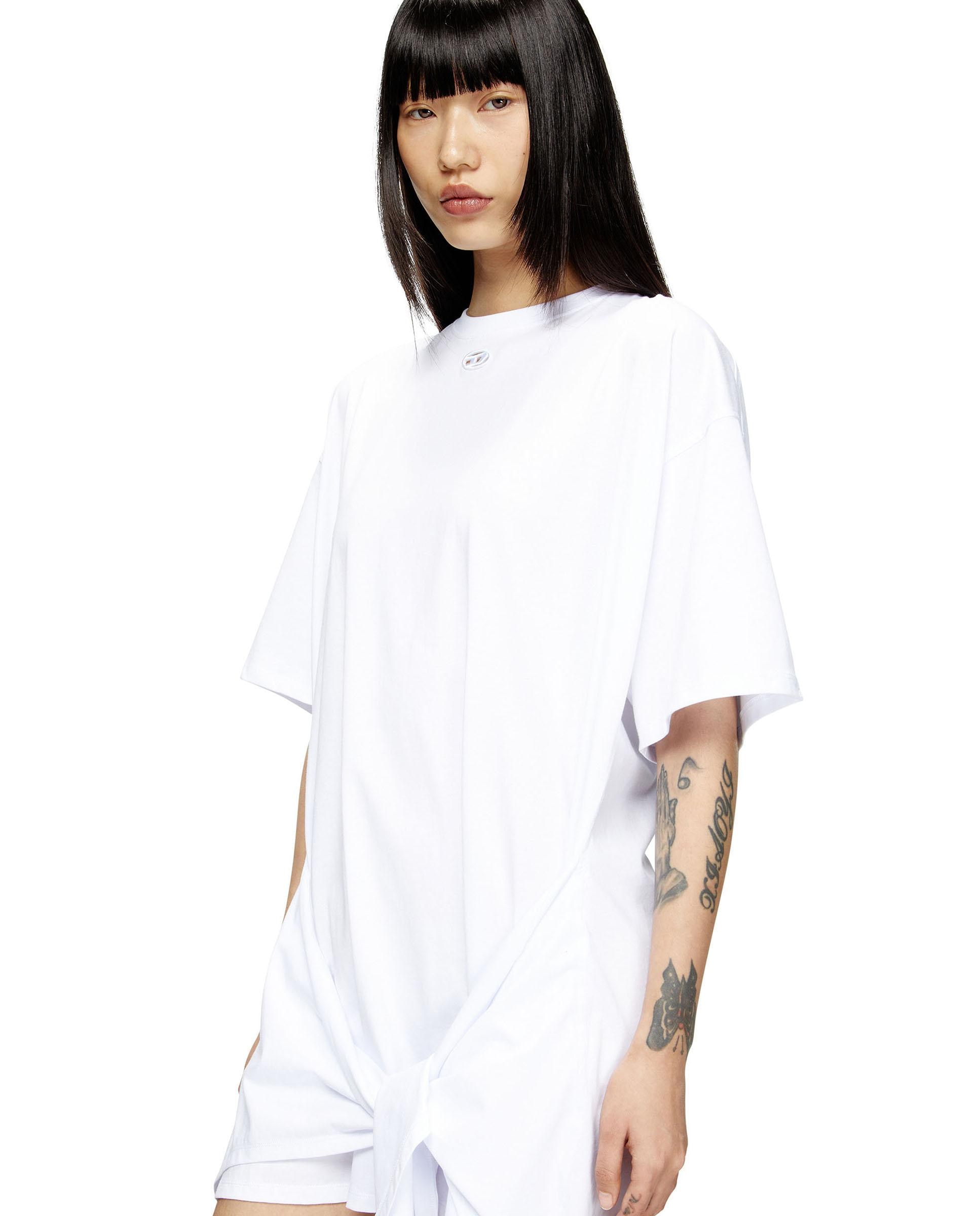 Vestido DIESEL tipo camiseta con mangas caídas - Blanco Blanco-3