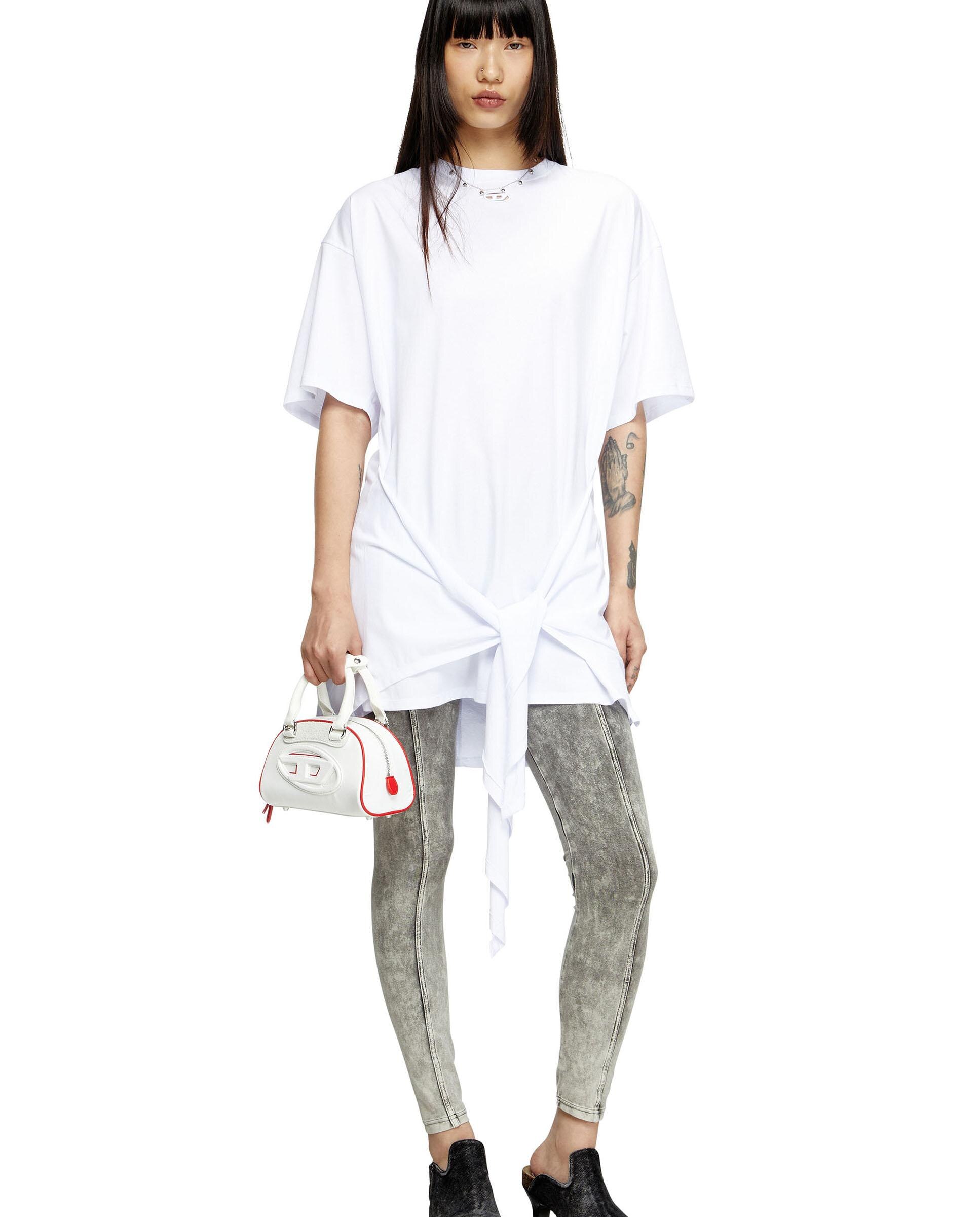 Vestido DIESEL tipo camiseta con mangas caídas - Blanco Blanco-4