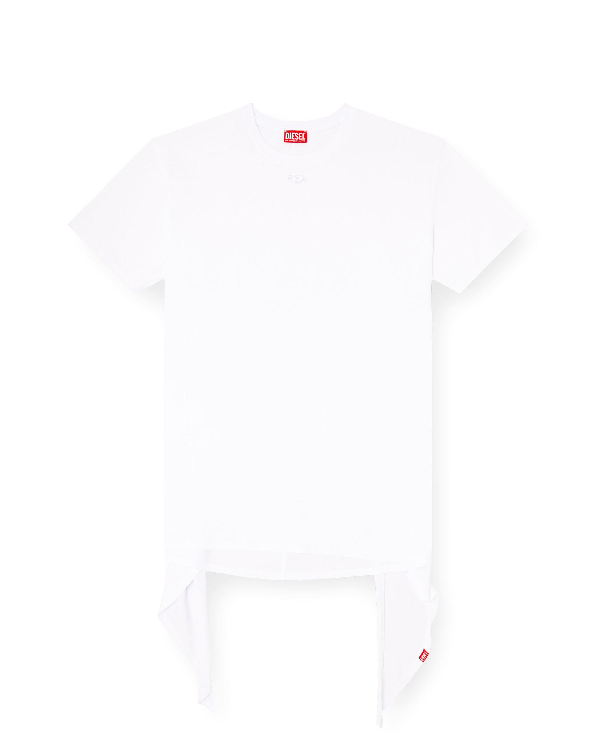 Vestido DIESEL tipo camiseta con mangas caídas - Blanco Blanco-5