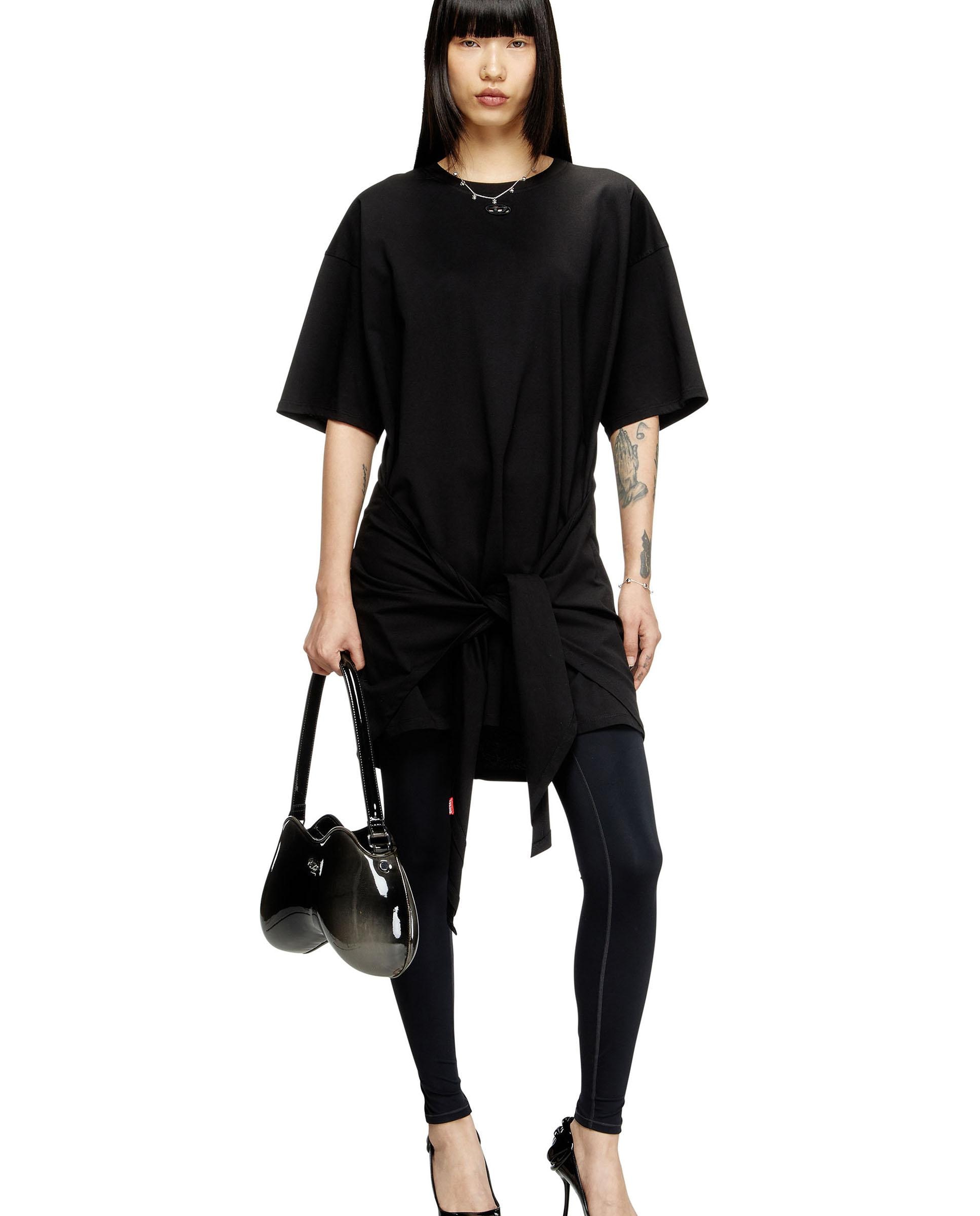 Vestido DIESEL tipo camiseta con mangas caídas - Negro Negro-4