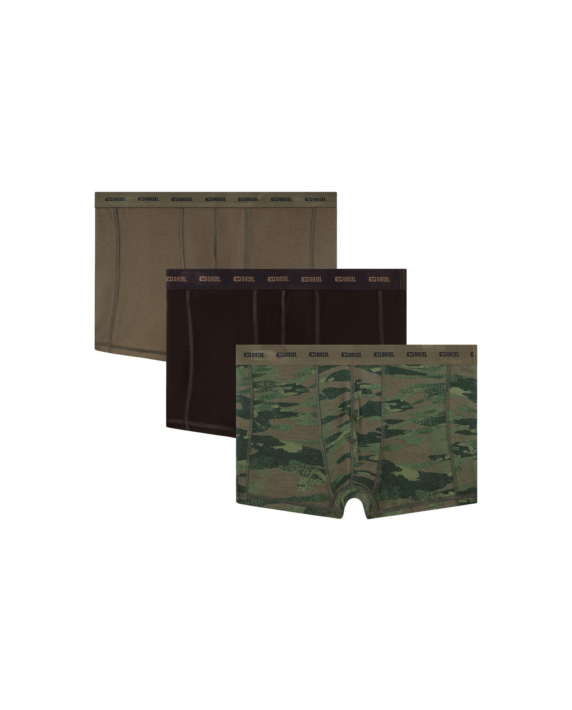 Paquete de tres bóxers lisos y de camuflaje - Diesel - Kaki Kaki-4