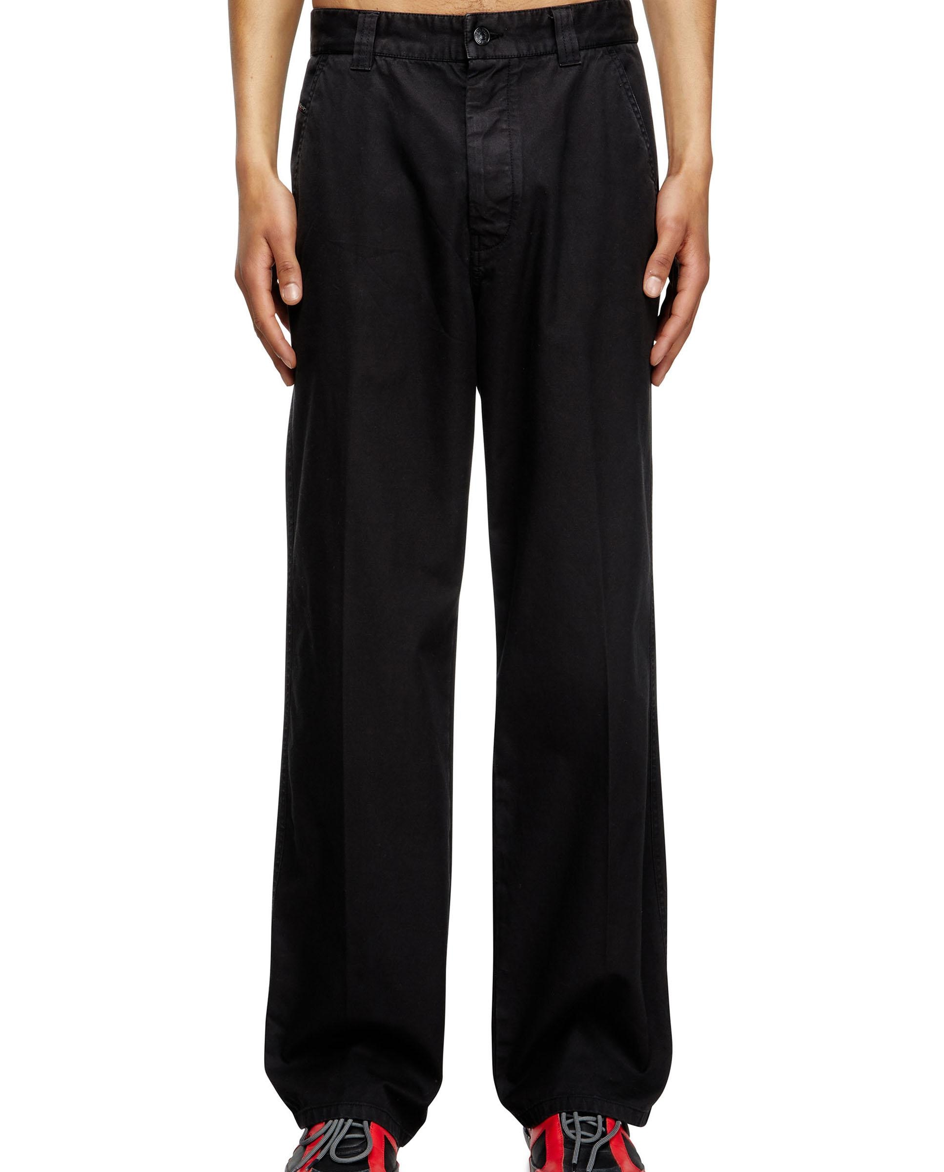 Imagen 0 de Chinos de hombre DIESEL de corte recto en algodón Negro
