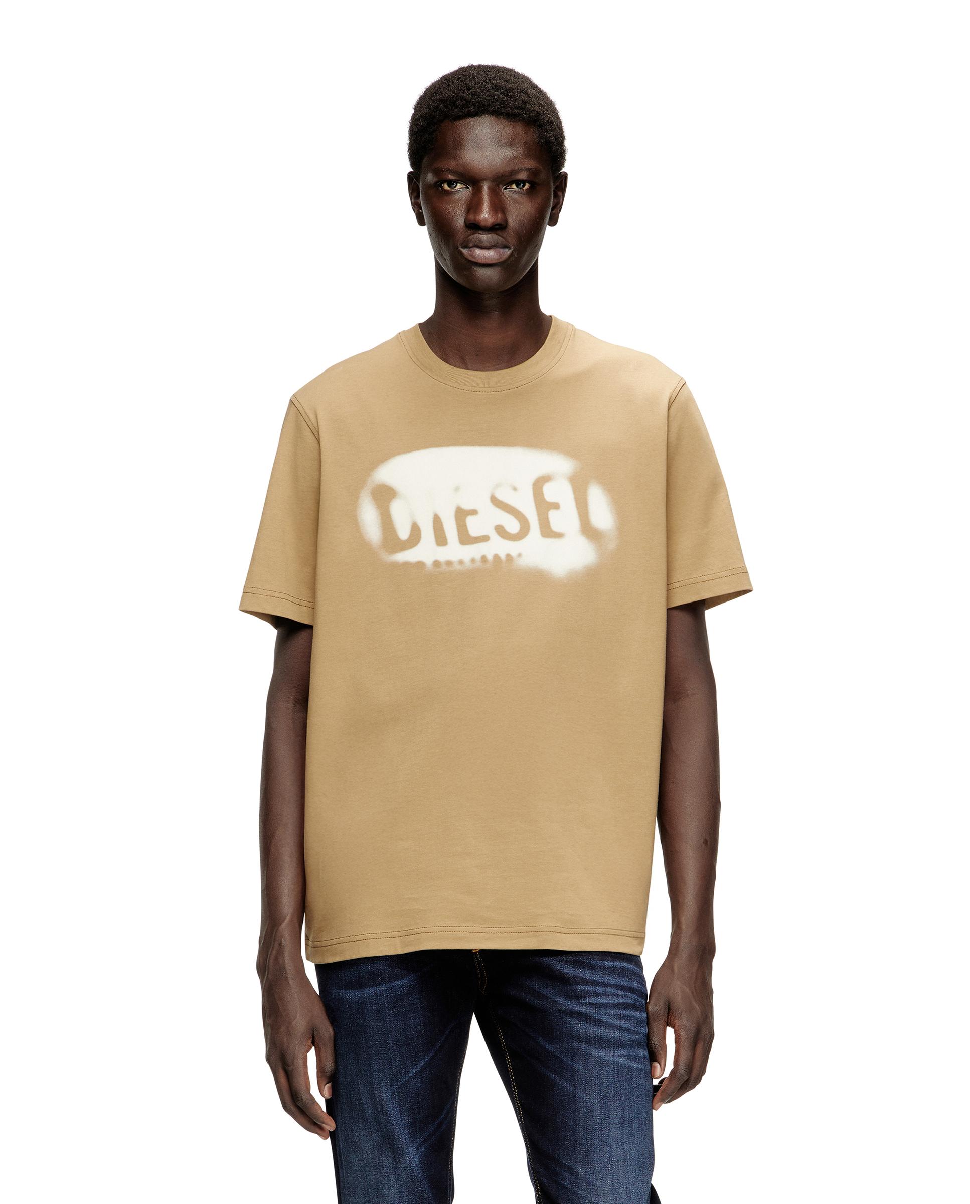 Diesel - Camiseta de manga corta de algodón ligero con logo desvaído.