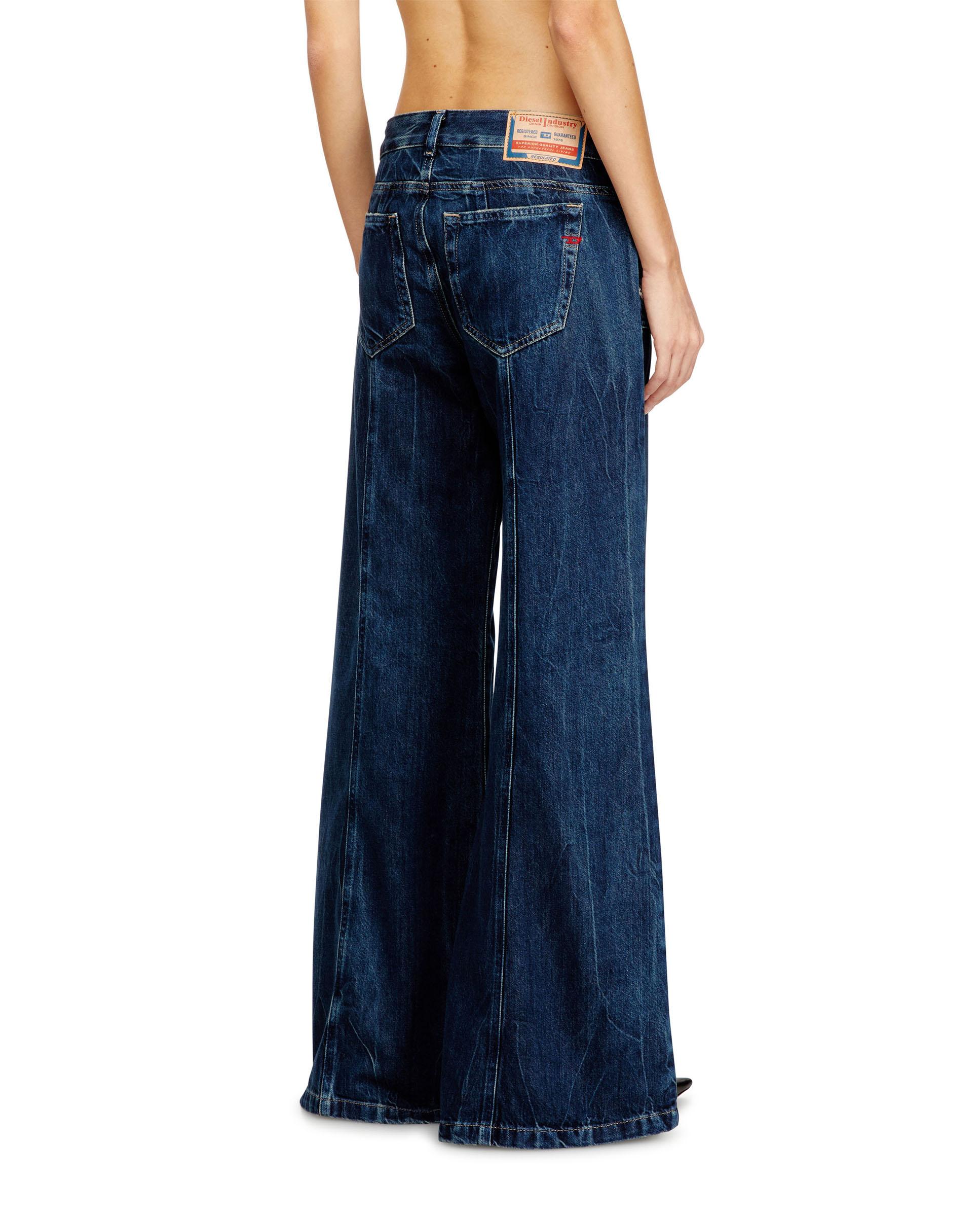 Vaquero campana de mujer DIESEL con bolsillos parche - Azul marino Azul marino-2