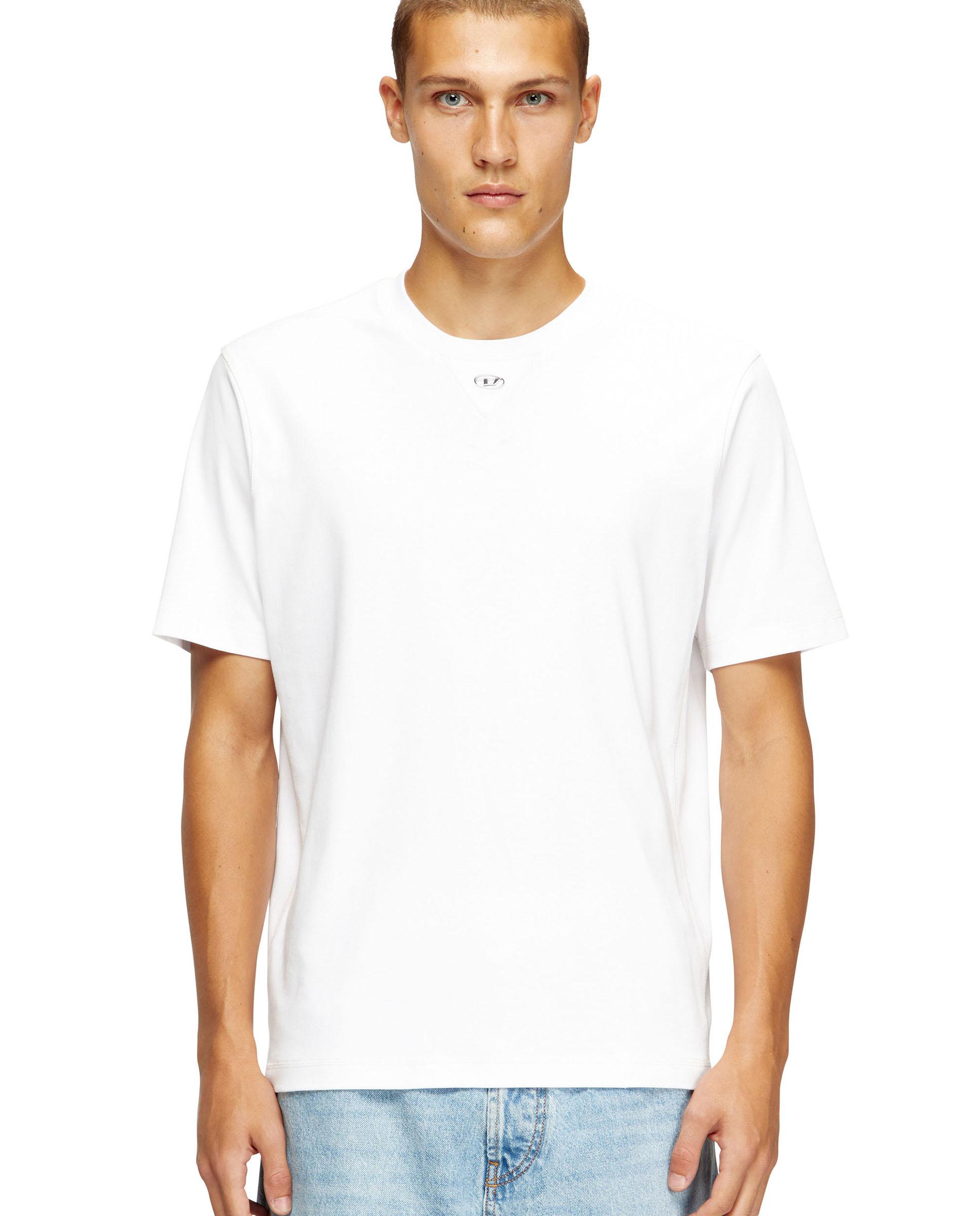 Imagen 0 de Camiseta regular de hombre de manga corta con cuello redondo y oval d Blanco