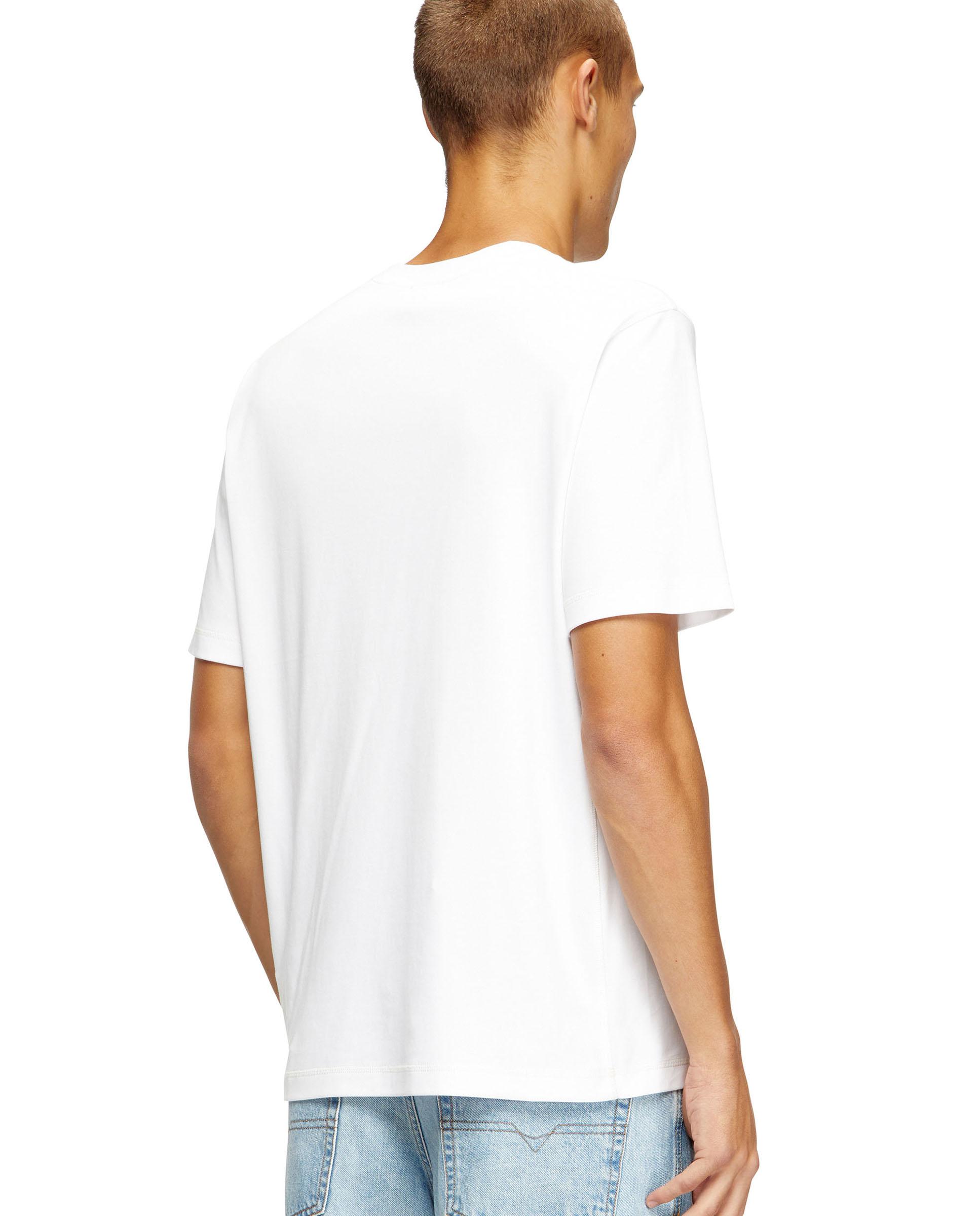 Camiseta regular de hombre de manga corta con cuello redondo y oval d - Diesel - Blanco Blanco-2