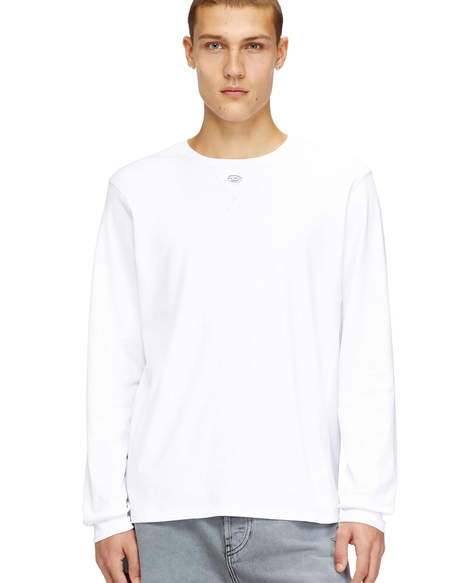 Camiseta de hombre de manga larga de algodón con oval d - Diesel - Blanco Blanco-1