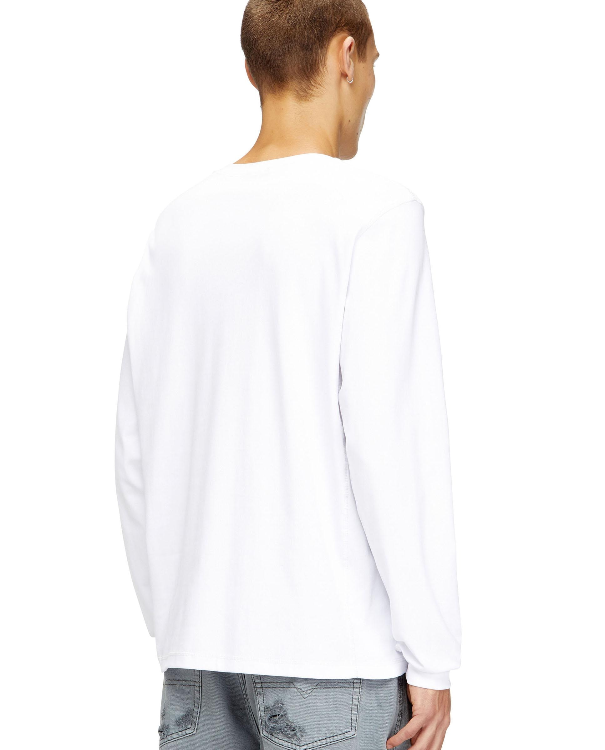 Camiseta de hombre de manga larga de algodón con oval d - Diesel - Blanco Blanco-2