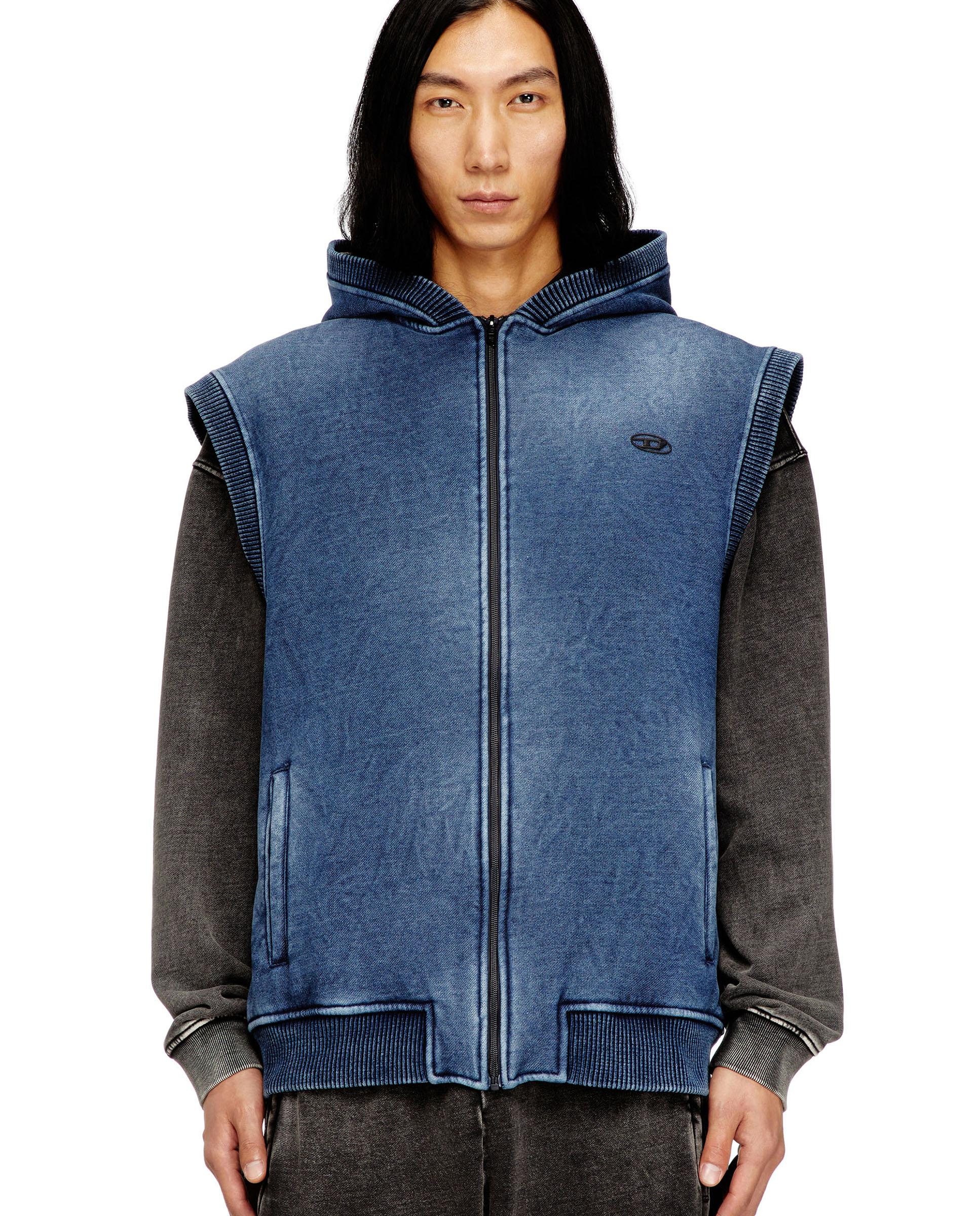 Imagen 0 de Sudadera con capucha de hombre DIESEL sin mangas Azul denim