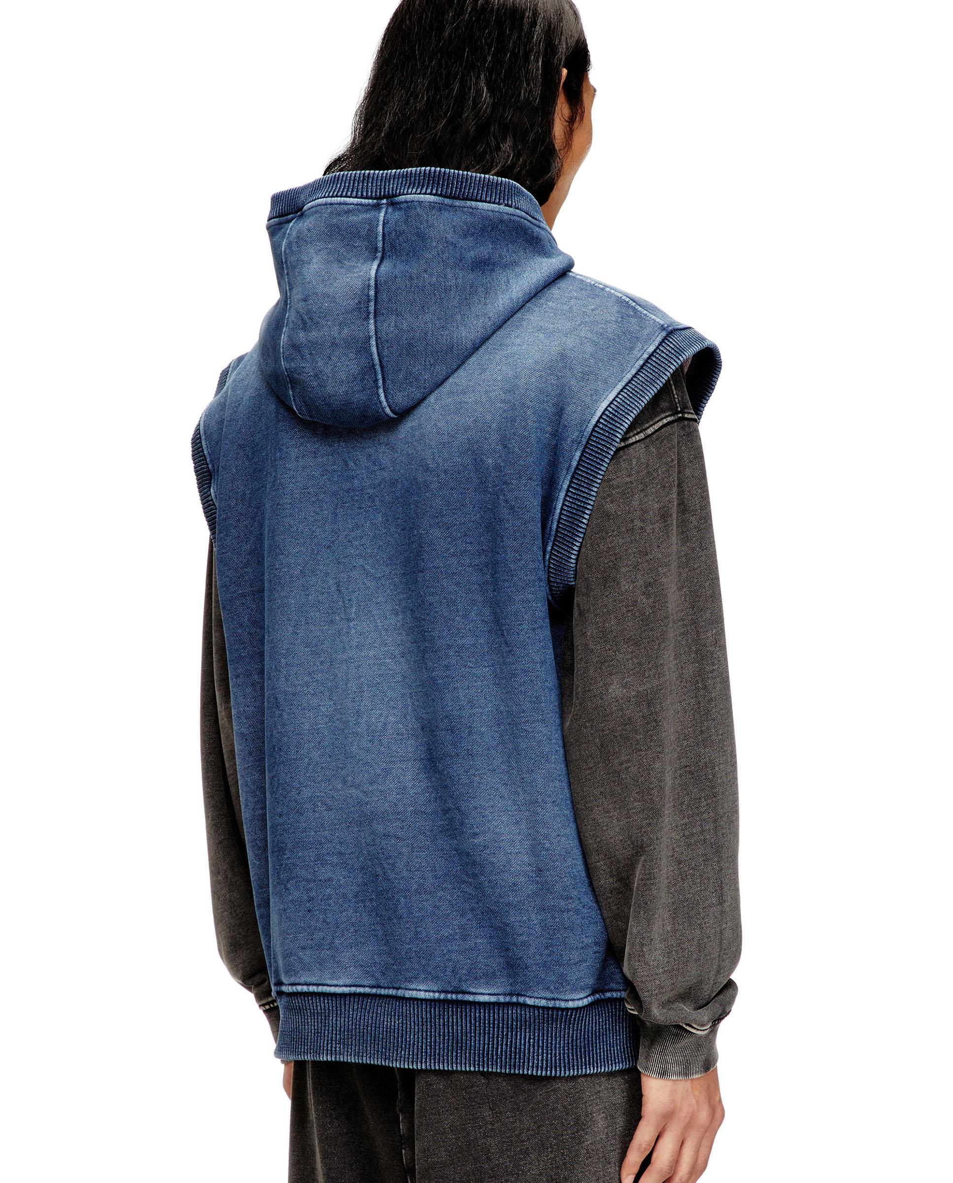 Sudadera con capucha de hombre DIESEL sin mangas - Azul denim Azul denim-2
