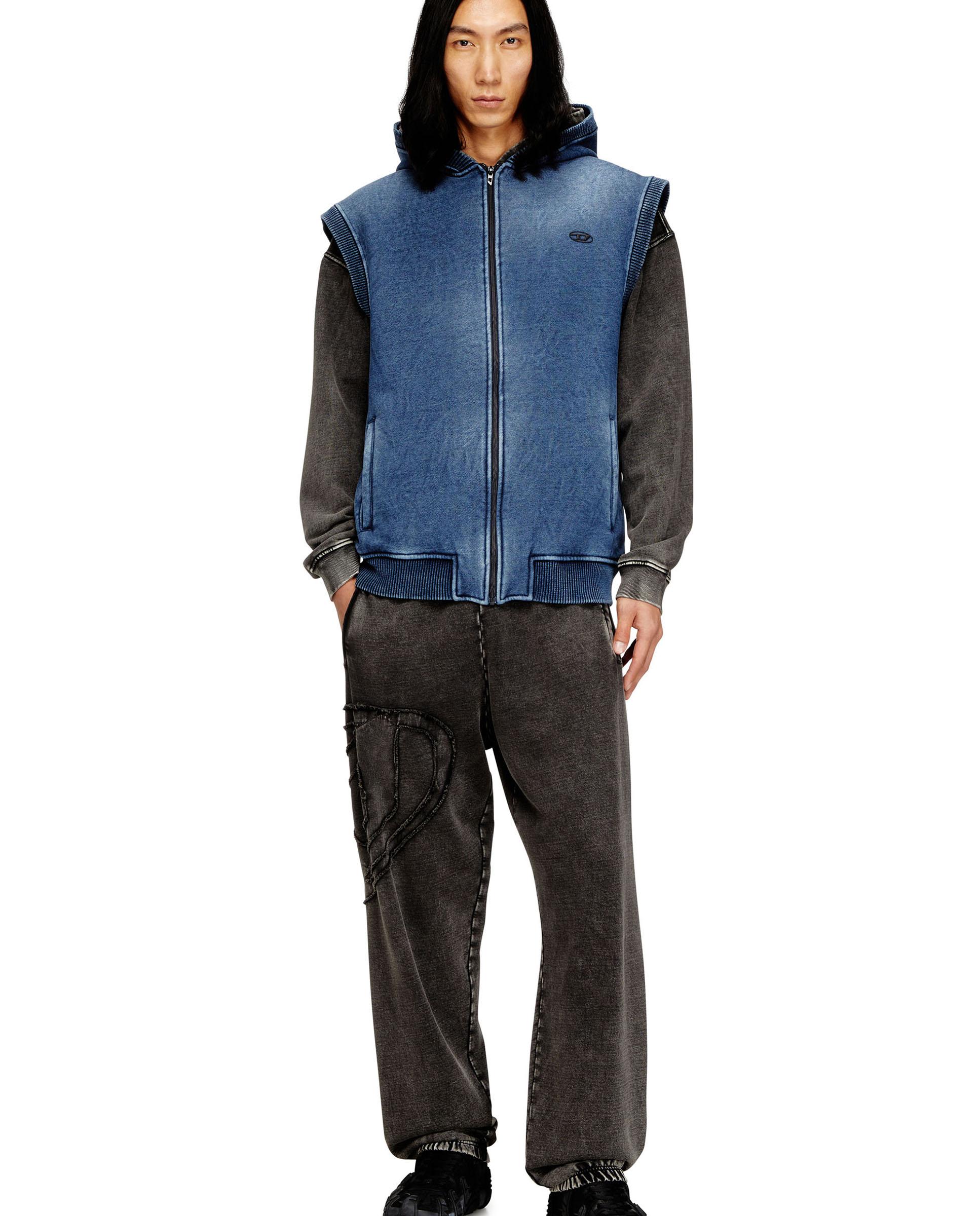 Sudadera con capucha de hombre DIESEL sin mangas - Azul denim Azul denim-4