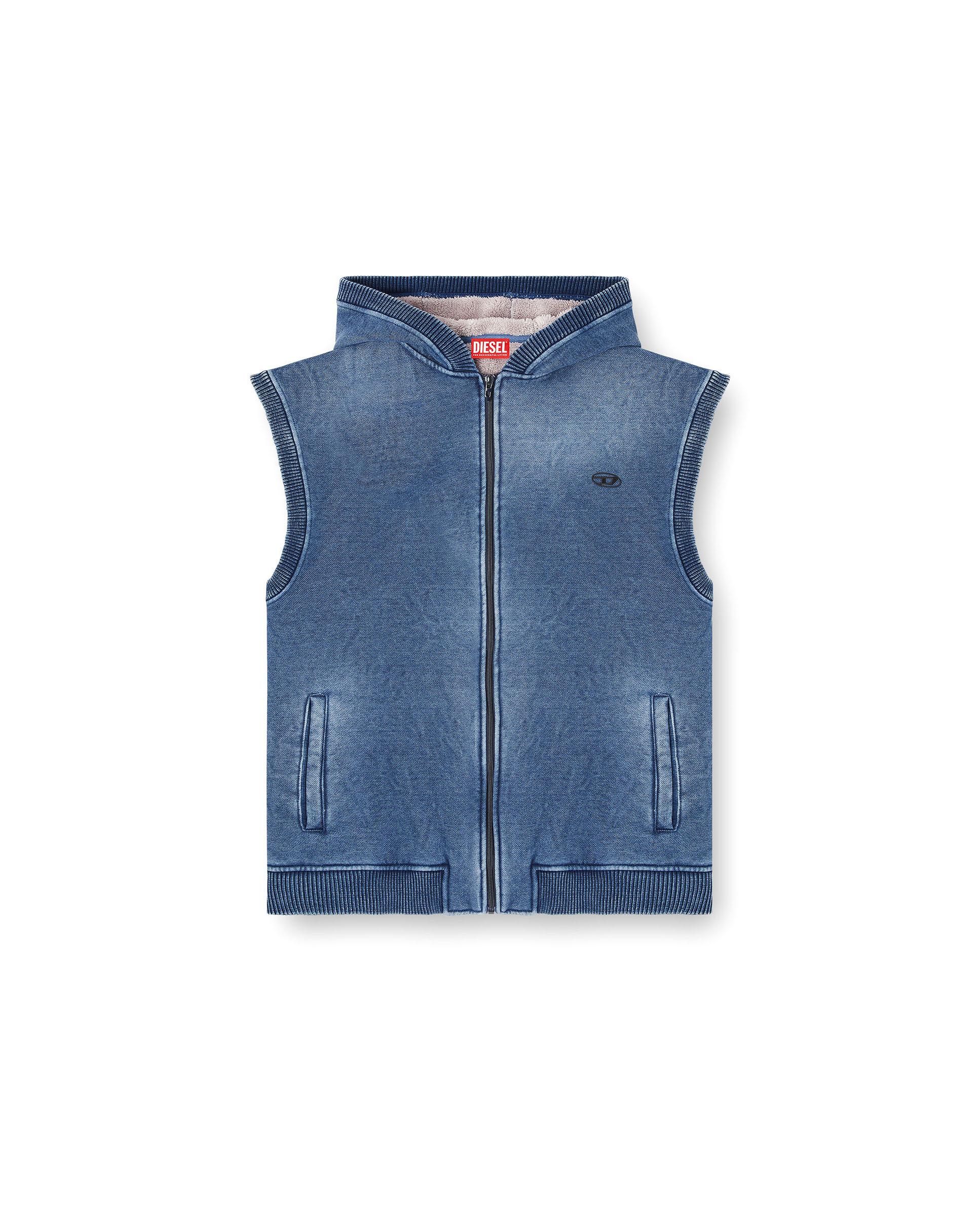 Sudadera con capucha de hombre DIESEL sin mangas - Azul denim Azul denim-5