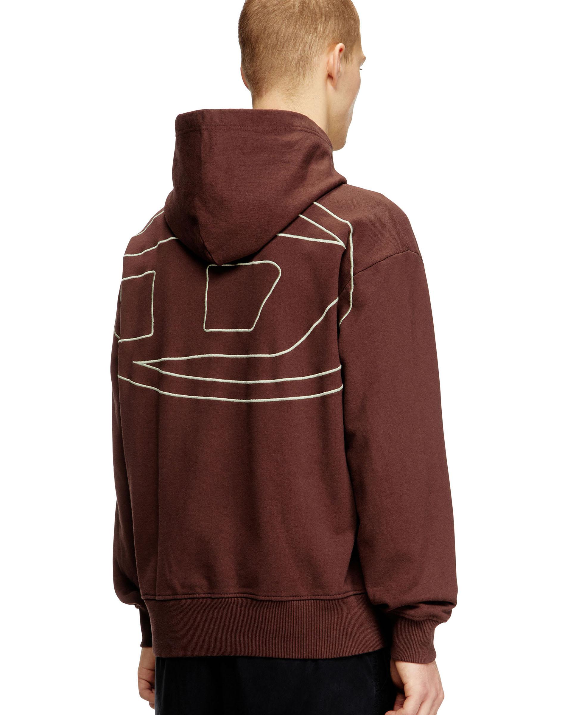 Sudadera con capucha de hombre DIESEL con logo trasero - Marrón Marrón-2