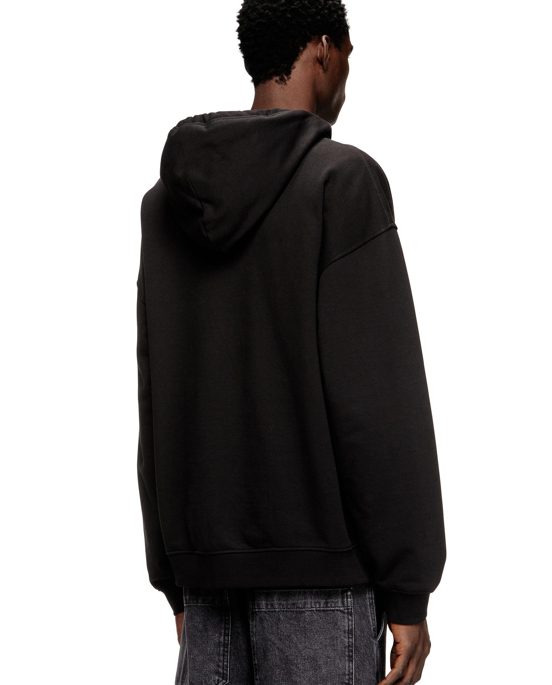 Sudadera de hombre de corte relajado con bolsillo canguro - Diesel - Negro Negro-2