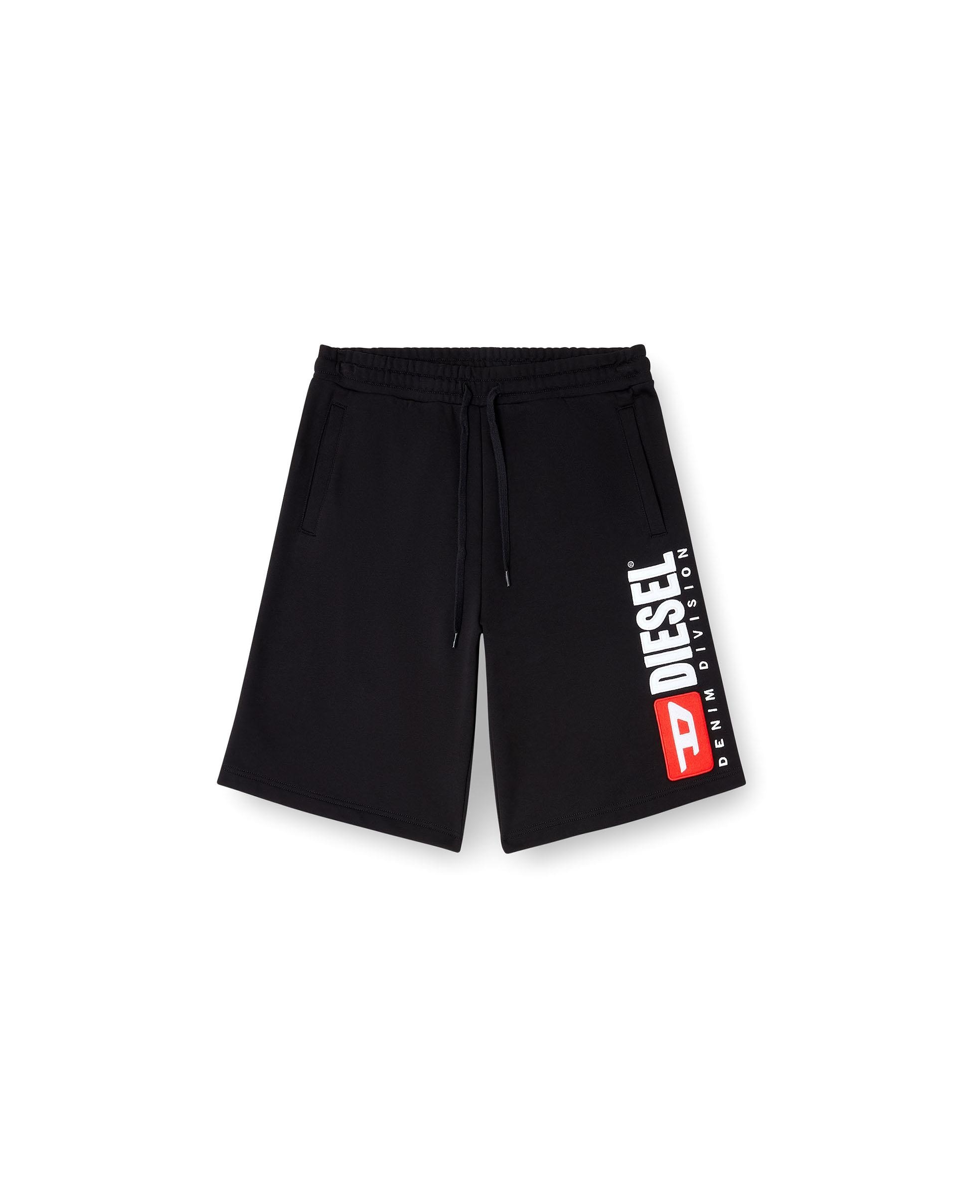 Pantalones cortos de hombre de lana con parche de logo maxi - Diesel - Negro Negro-4