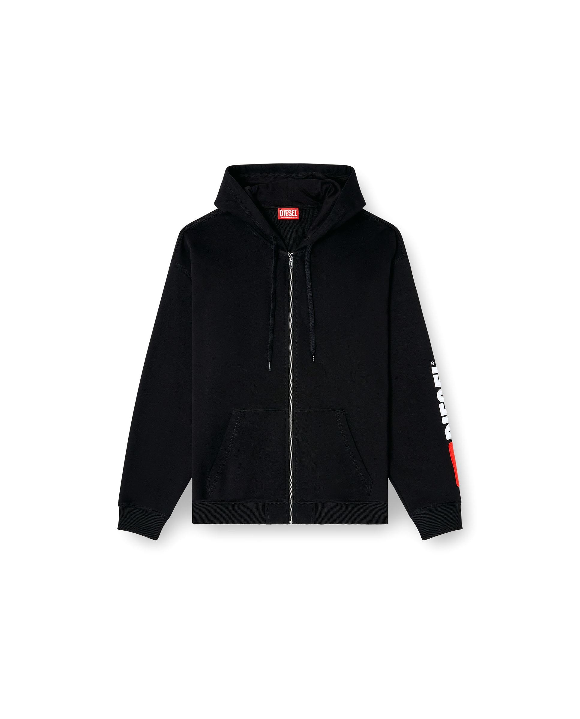 Sudadera de hombre con capucha y bordado de parche con logotipo - Diesel - Negro Negro-4