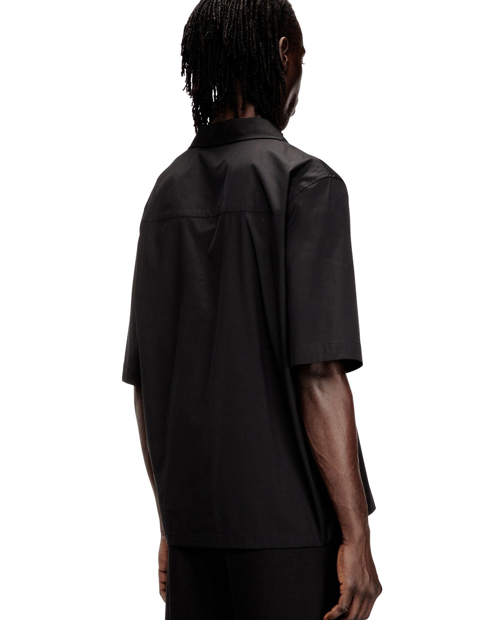 Imagen 2 de Camisa de hombre de manga corta y popelina elástica con bordado oval d - Diesel - Negro Negro