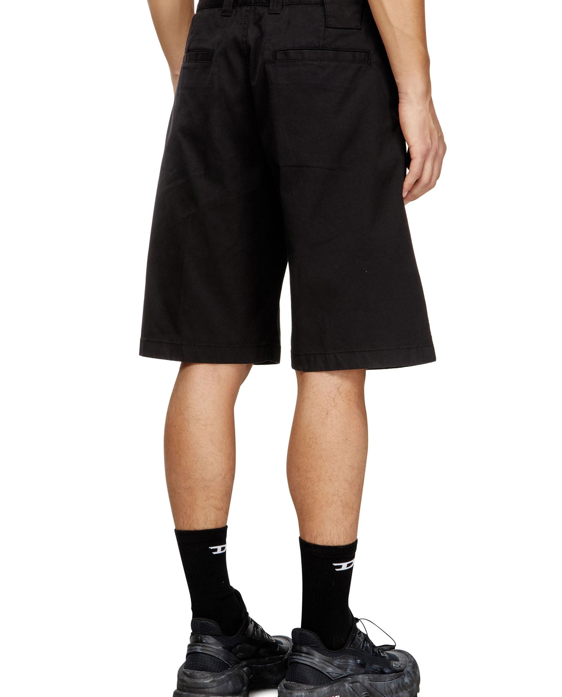 Pantalones cortos de hombre de algodón con tratamiento de lavado oscuro. - Diesel - Negro Negro-2