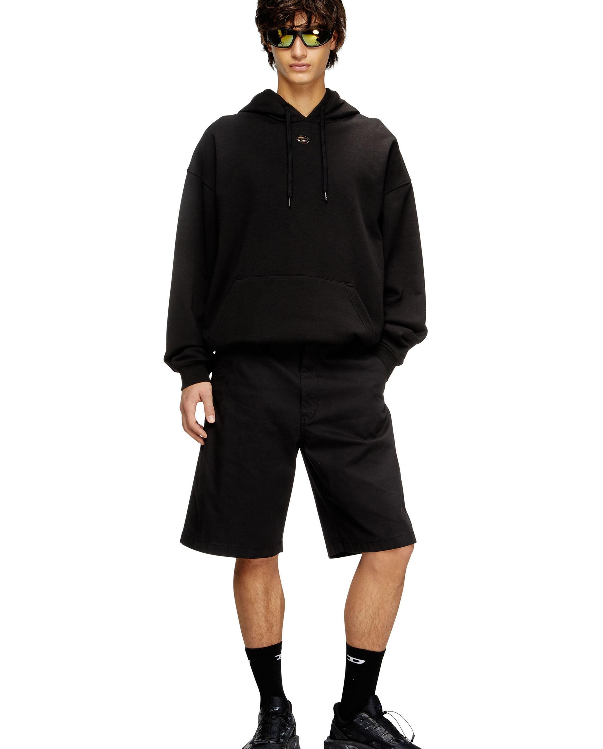 Pantalones cortos de hombre de algodón con tratamiento de lavado oscuro. - Diesel - Negro Negro-3