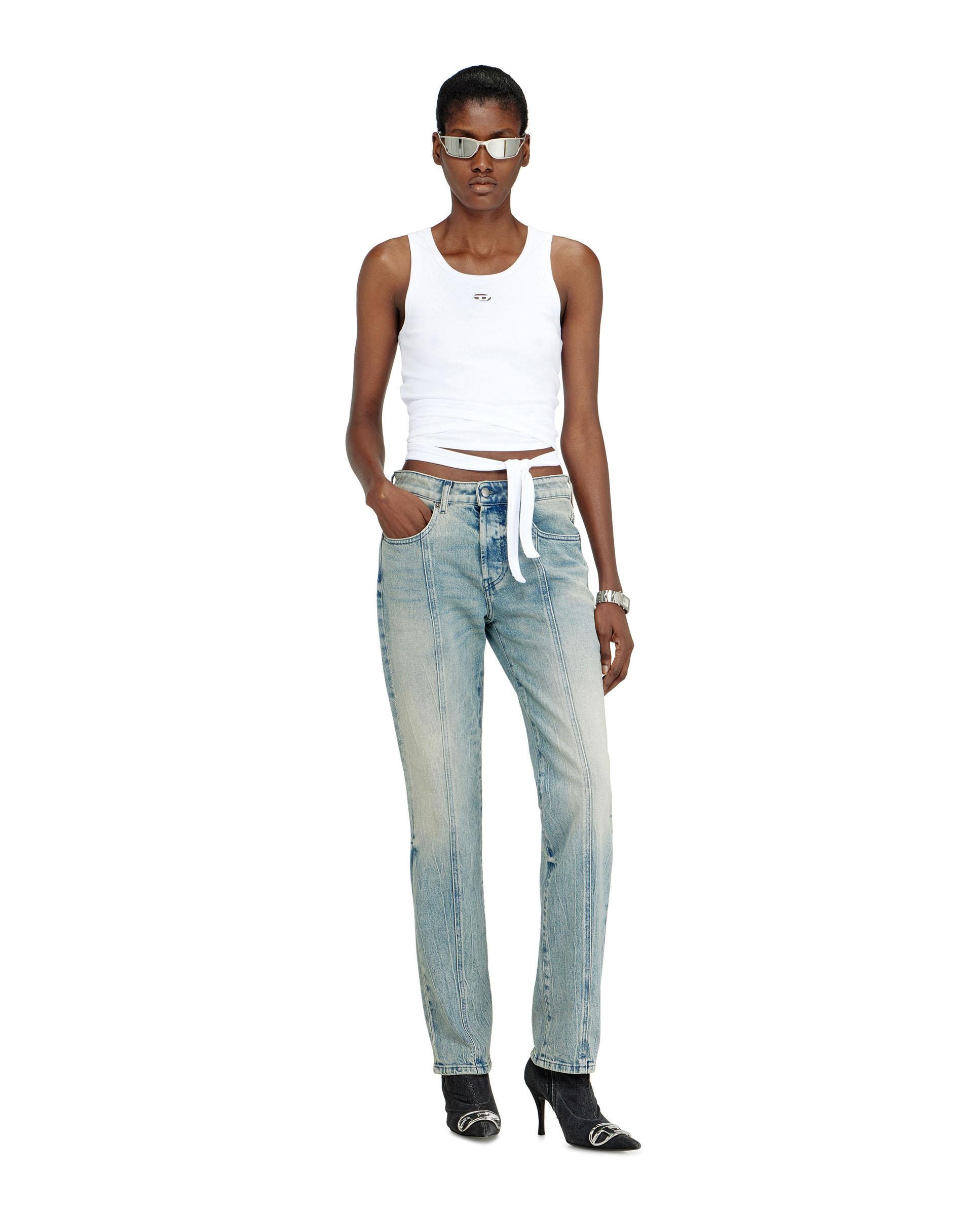 Camiseta de mujer DIESEL sin mangas con cordones en cintura - Blanco Blanco-3