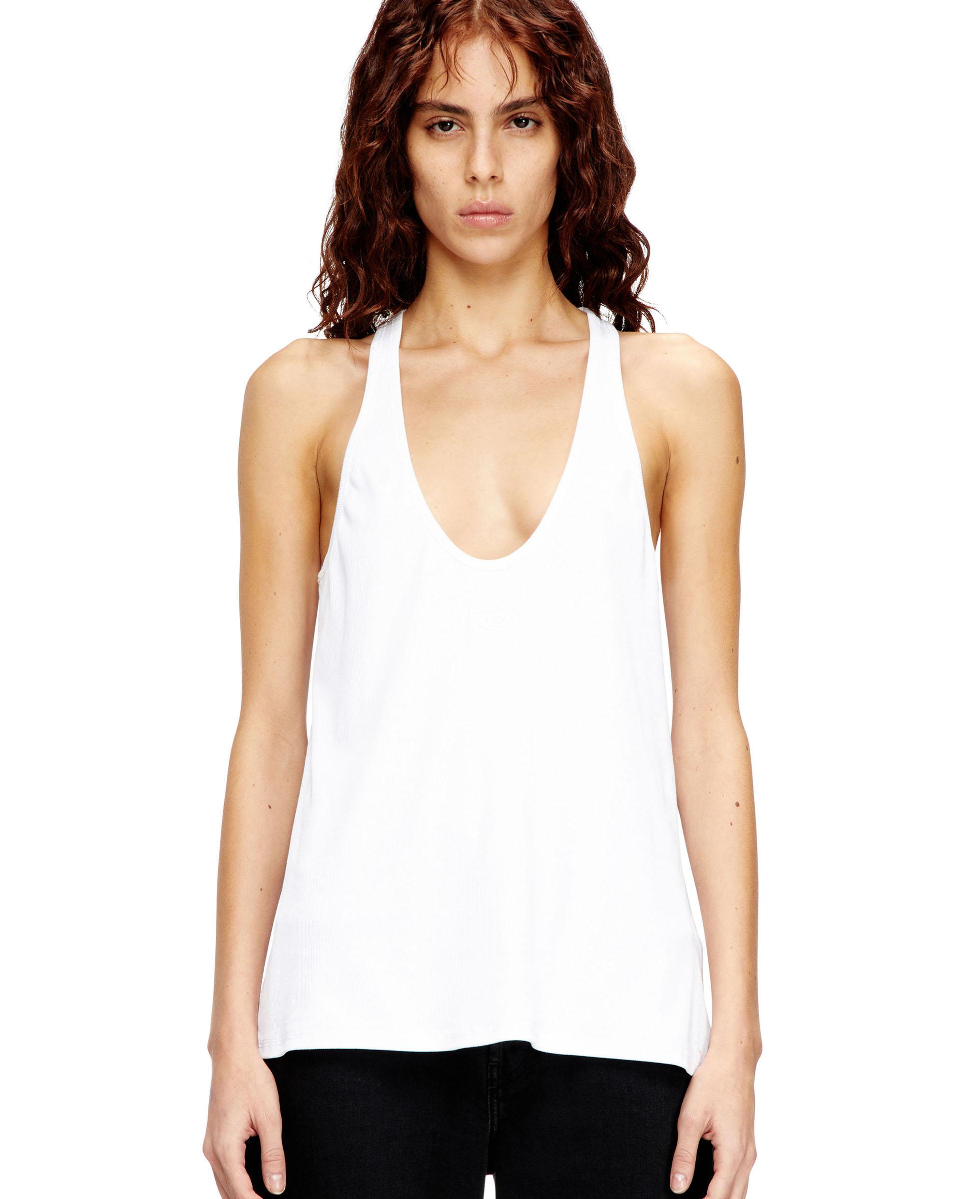 Imagen 0 de Camiseta de mujer sin mangas y cuello redondeado Blanco