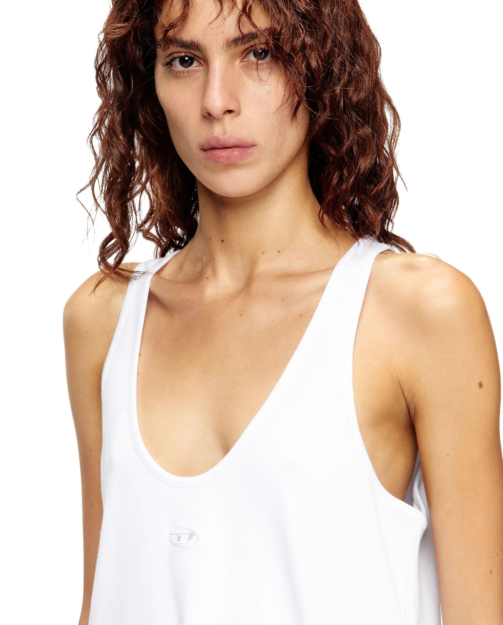 Camiseta de mujer sin mangas y cuello redondeado - Diesel - Blanco Blanco-3