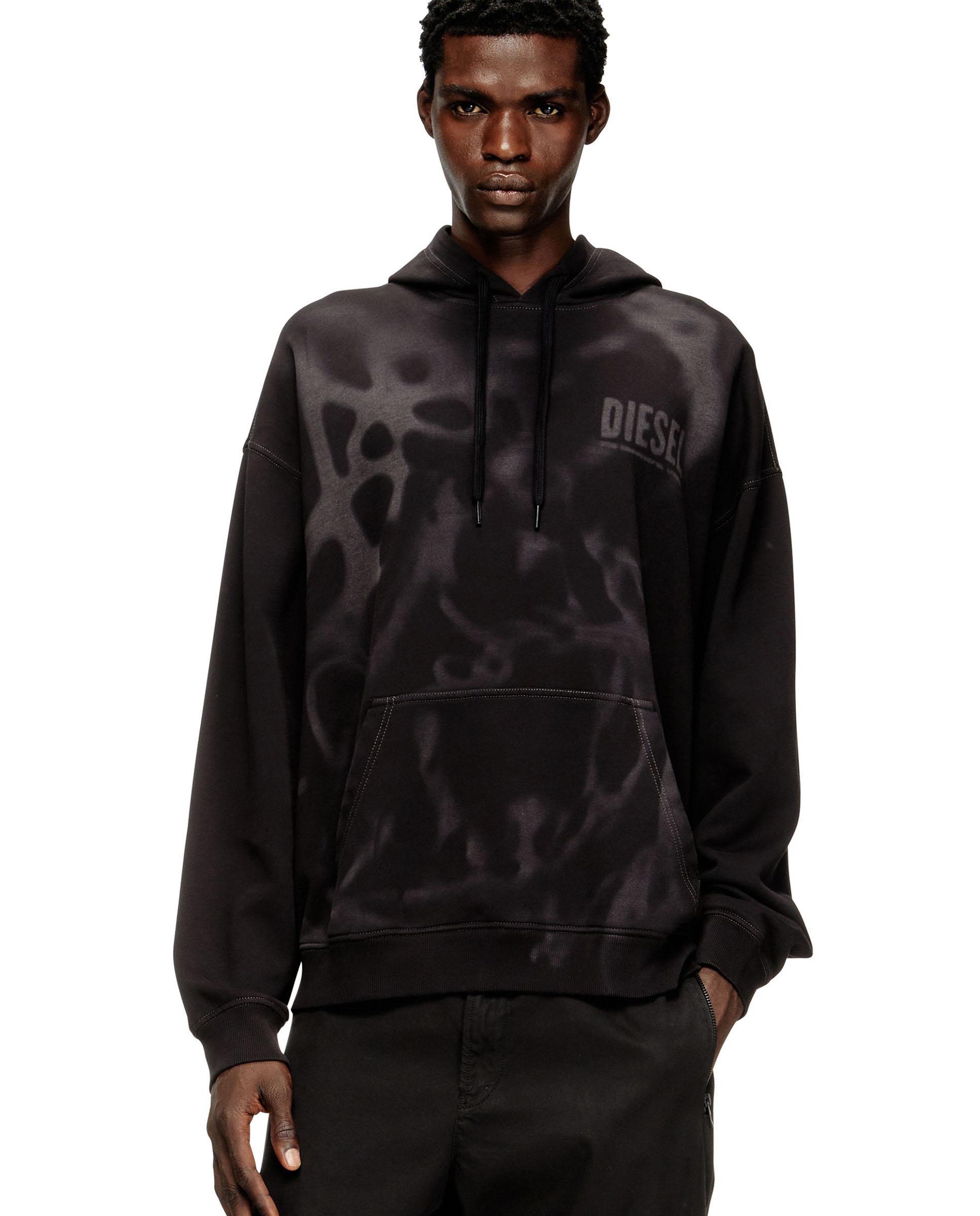 Imagen 0 de Sudadera con capucha de hombre DIESEL con estampado láser Negro